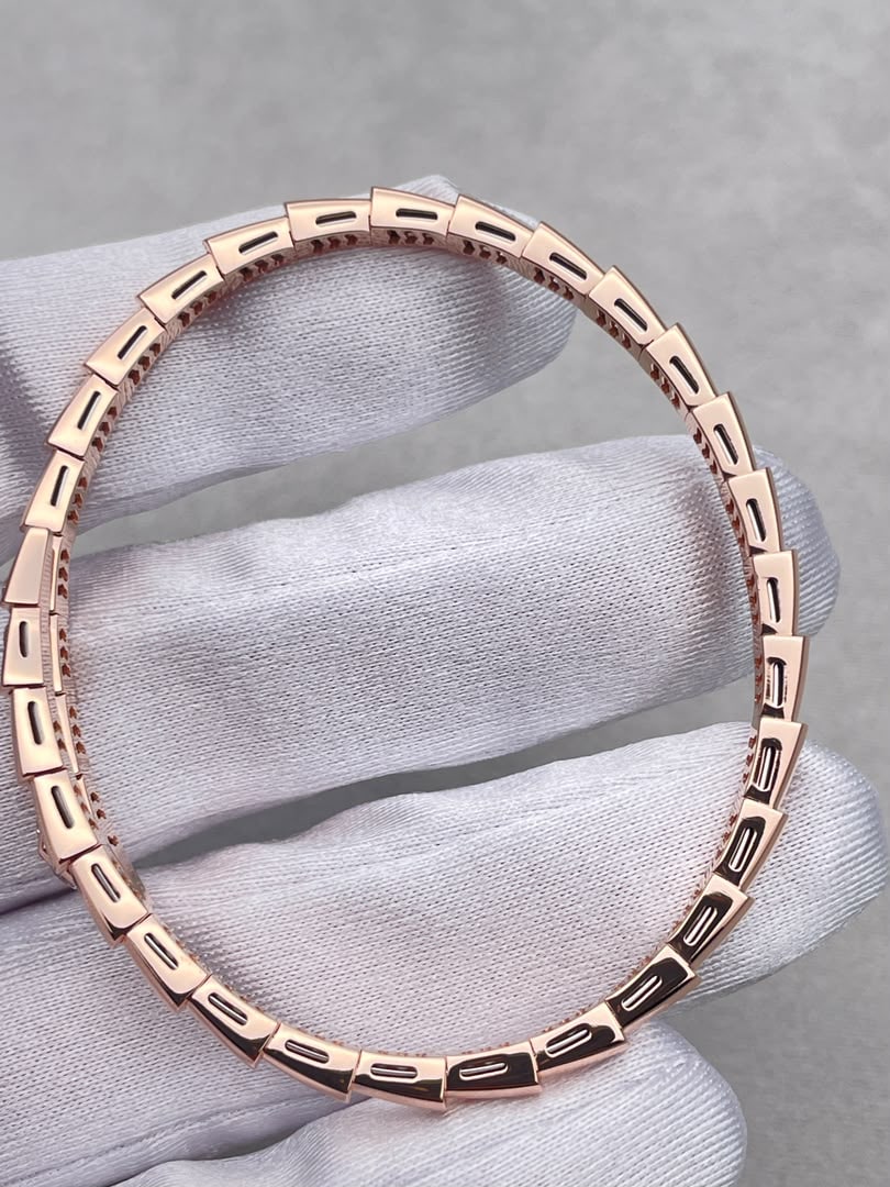 Bulgari Serpenti Viper Bracelet, One-Coil, Rose Gold — view 3