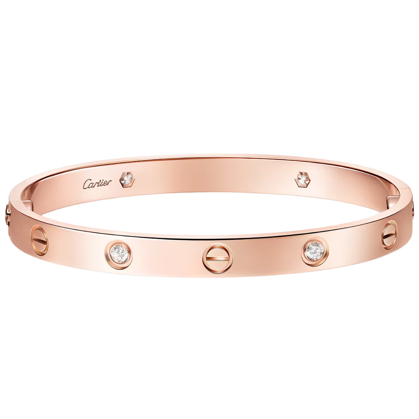 Cartier Love Bracelet 0.42ct 4 Brilliant Cut Diamonds Classic Model Rose Gold — view 3