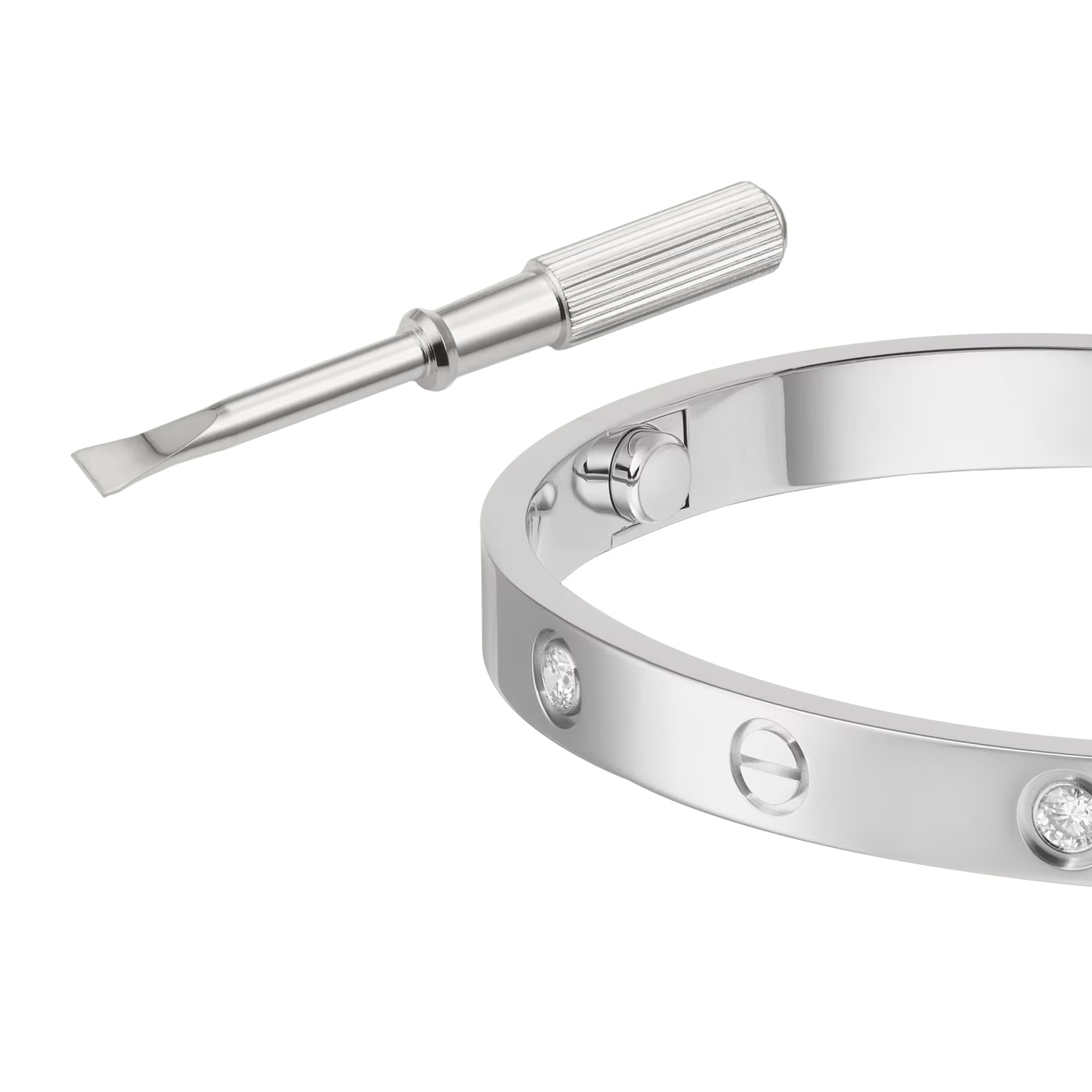 Cartier Love Bracelet 0.42 carats 18K White Gold 4 Brilliant Cut Diamonds Bangle — view 4