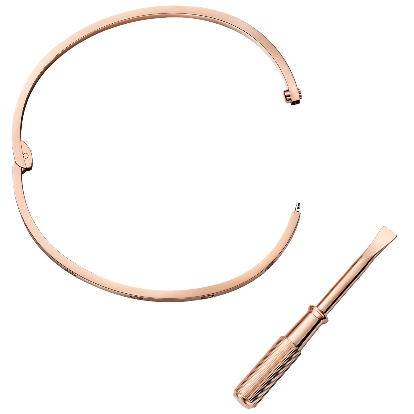 Cartier Love Bracelet Small Model 18K Rose Gold with Functional Screw and Hinge — view 3