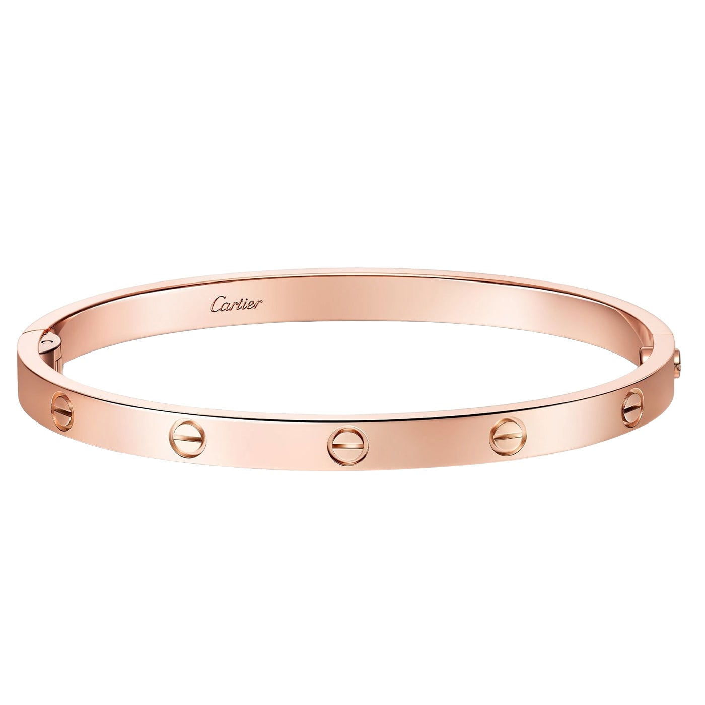 Cartier Love Bracelet Medium Model 18K Rose Gold with Functional Screw and Hinge — view 3