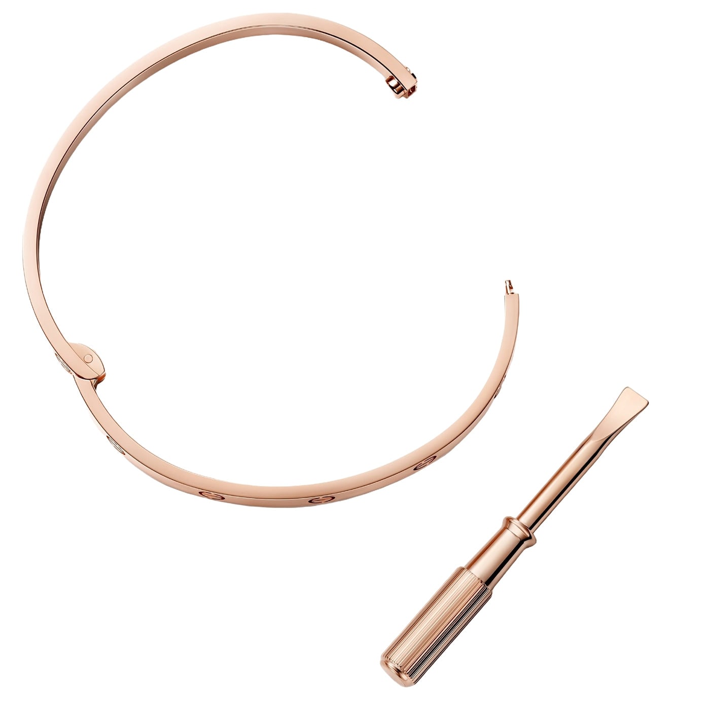 Cartier Love Bracelet Medium Model 18K Rose Gold with Functional Screw and Hinge — view 4