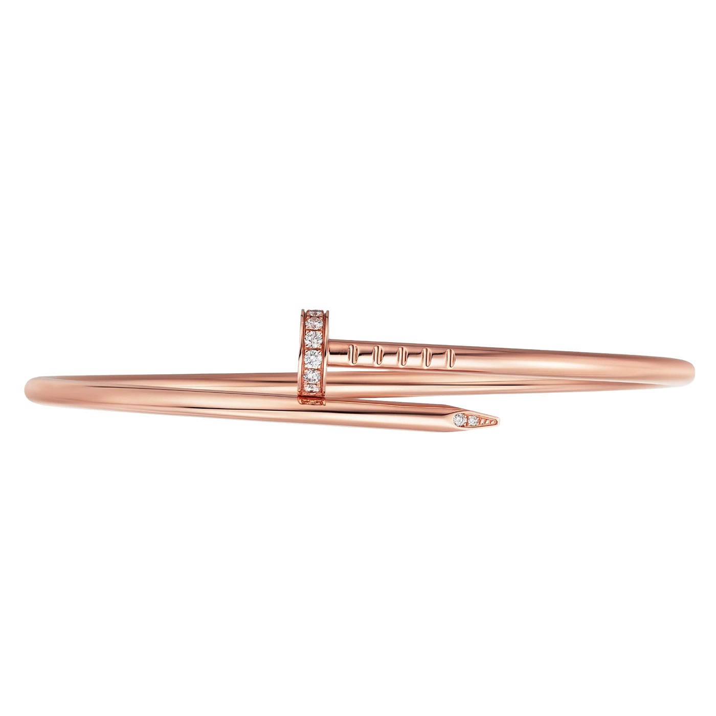 Cartier Juste Un Clou Small Model Brilliant Cut Diamond Bracelet Rose Gold — view 3