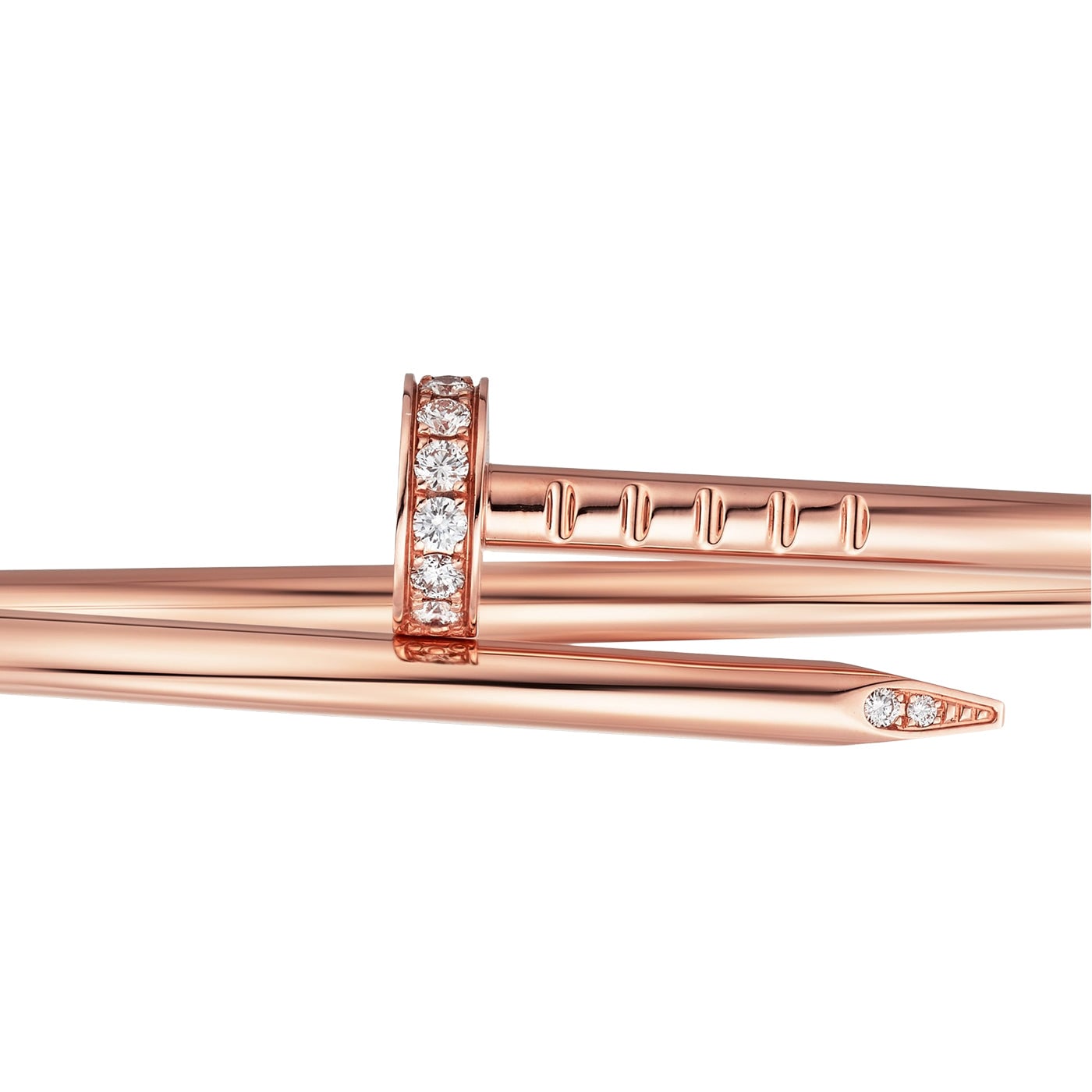 Cartier Juste Un Clou Small Model Brilliant Cut Diamond Bracelet Rose Gold — view 4