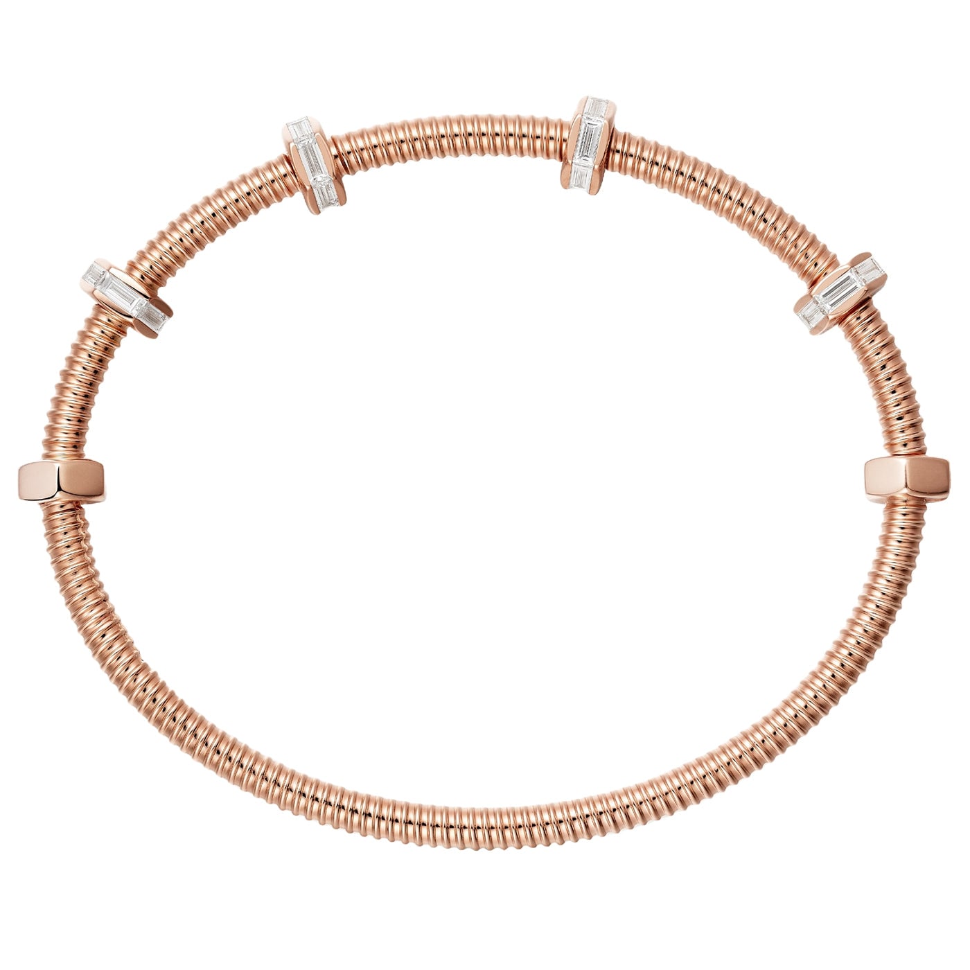 Cartier Écrou de Cartier Rose Gold Bracelet with 1.29ct Baguette Cut Diamonds — view 3