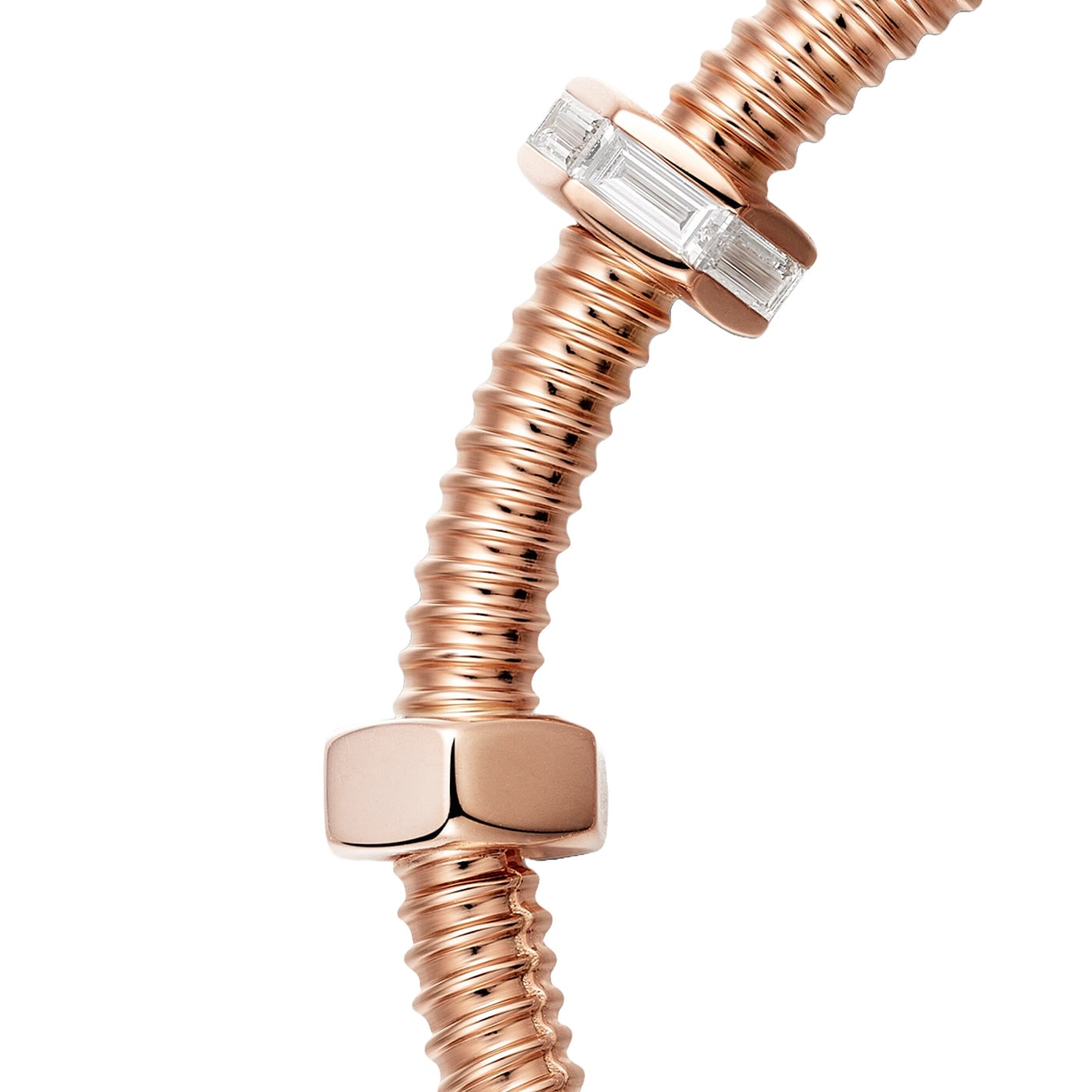 Cartier Écrou de Cartier Rose Gold Bracelet with 1.29ct Baguette Cut Diamonds — view 4