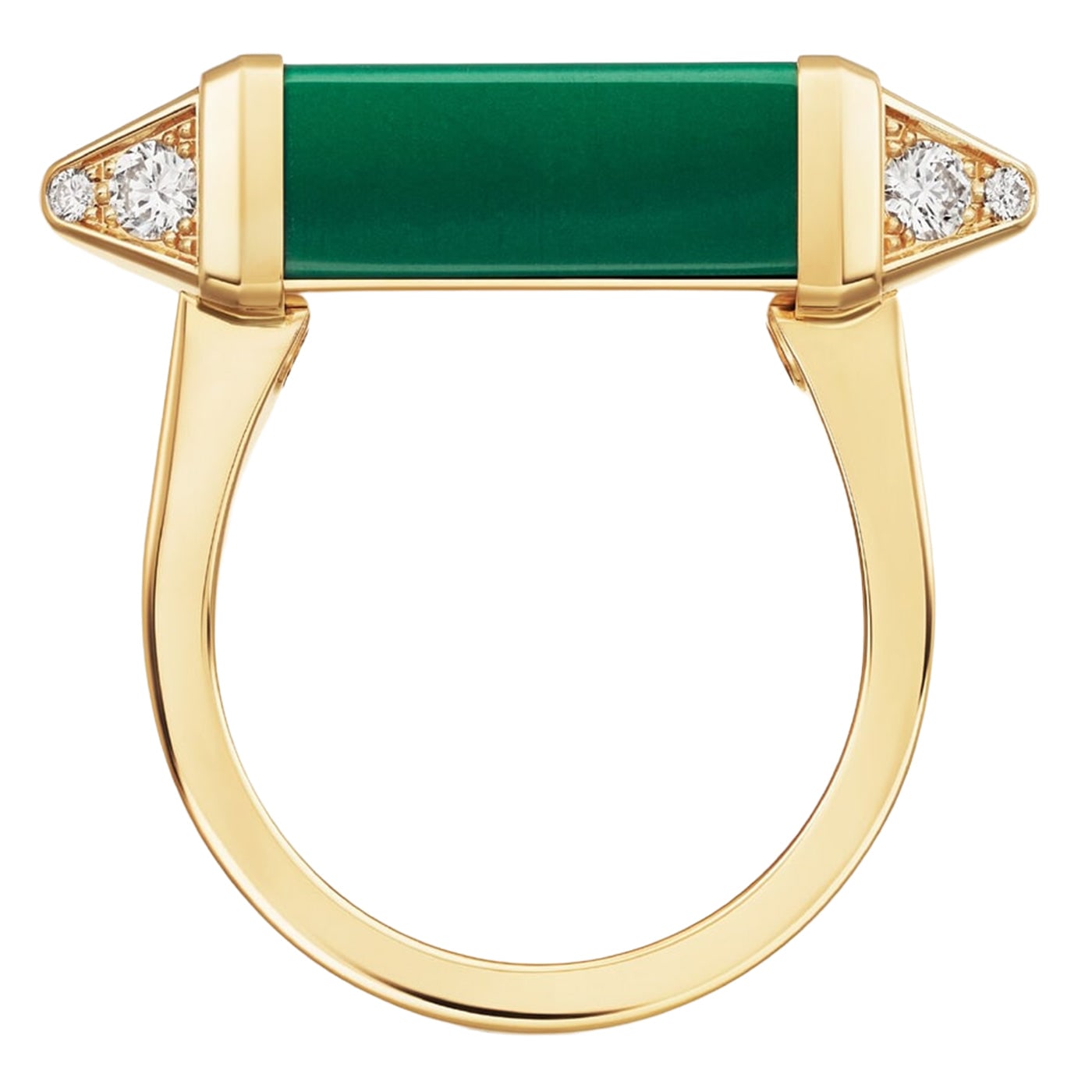 Cartier Les Berlingots de Cartier Malachite 0.33ct Semi Paved Ring Yellow Gold — view 3