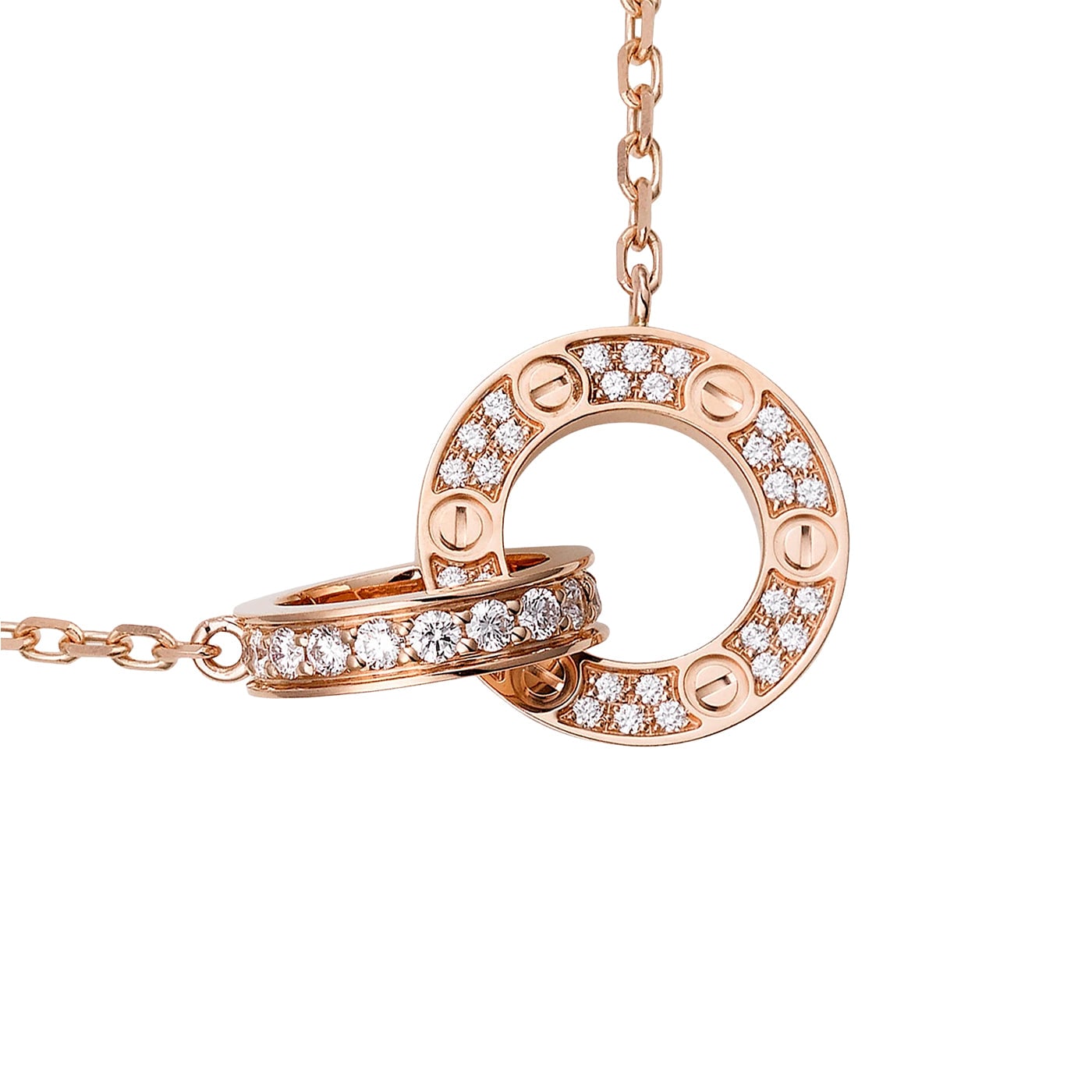 Cartier Love Paved Pendant 0.30 carats 48 Brilliant Cut Diamonds in 18K Rose Gold — view 3