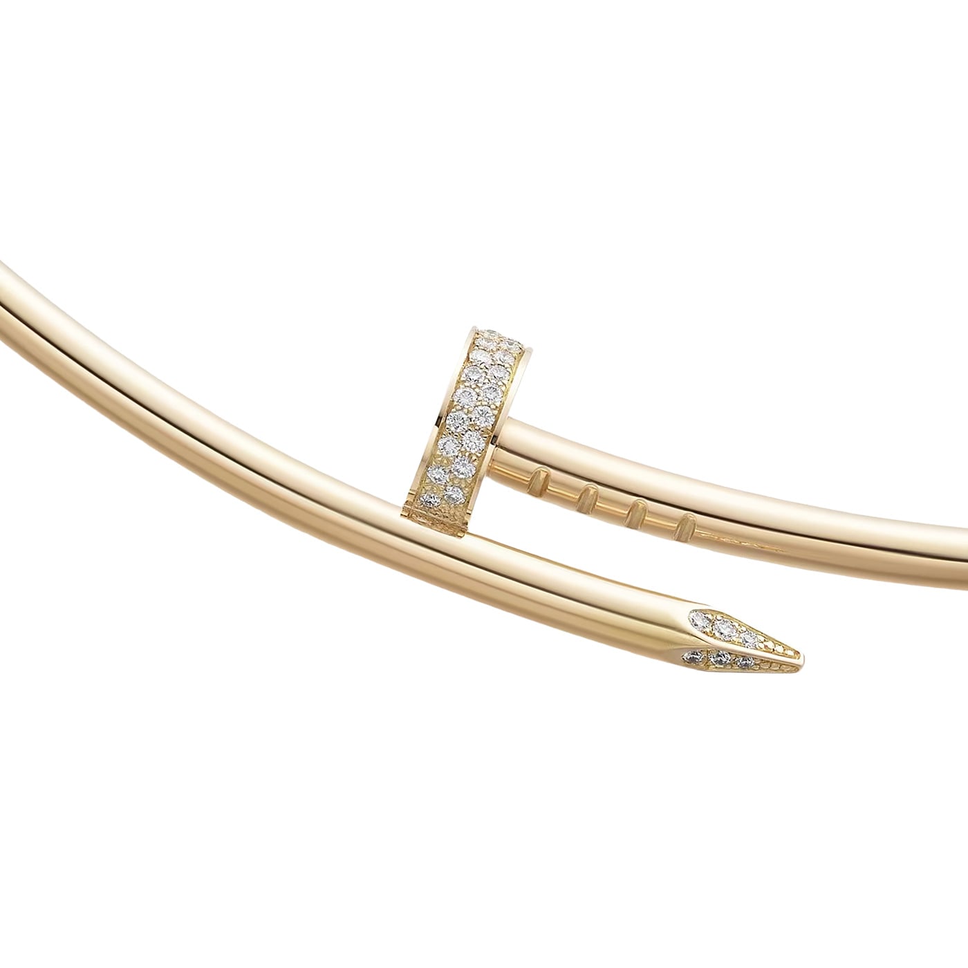 Cartier Juste Un Clou Diamond Torque Necklace Small Model Yellow Gold — view 3