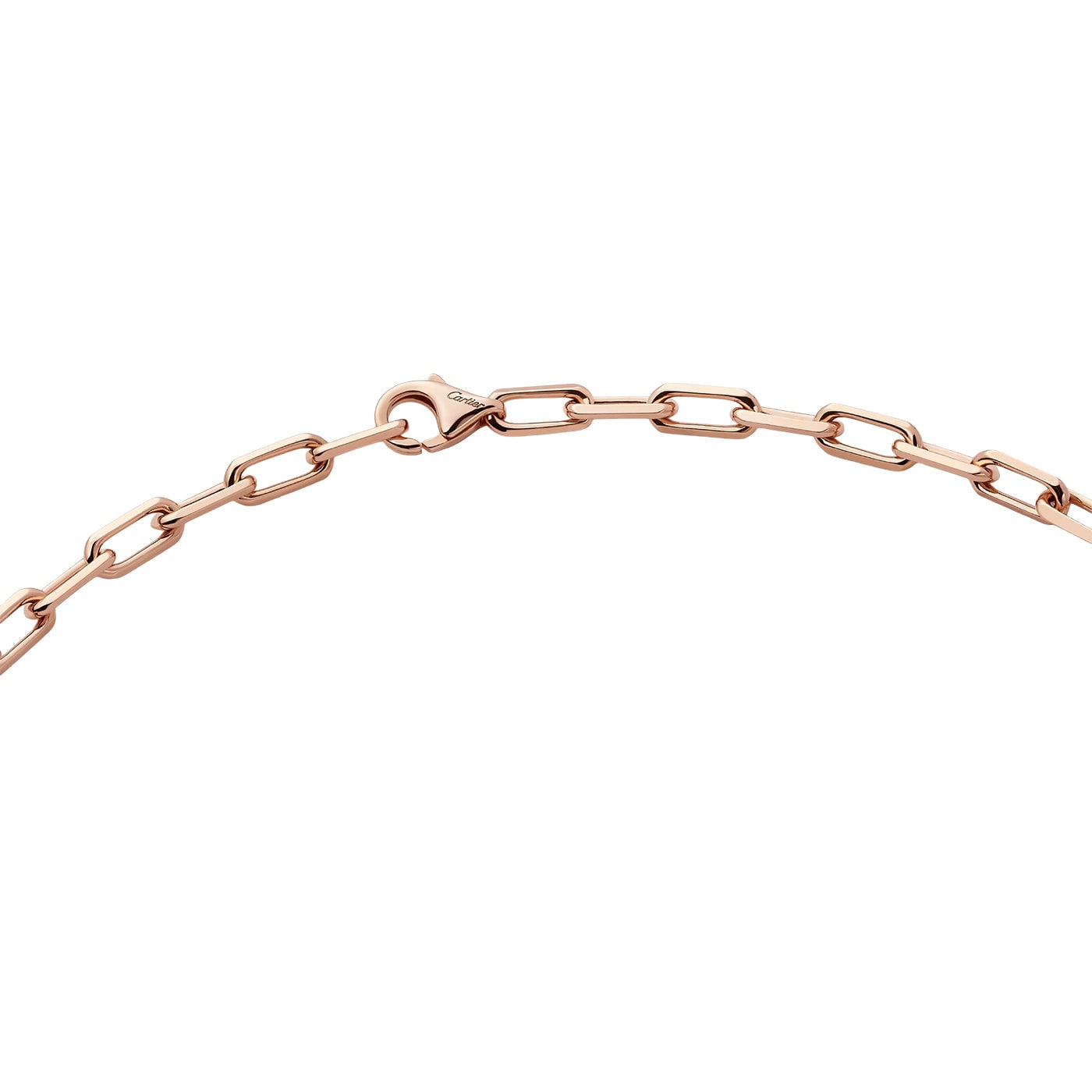 Cartier Santos de Cartier Geometric Chain Necklace Small Model 18K Rose Gold — view 3