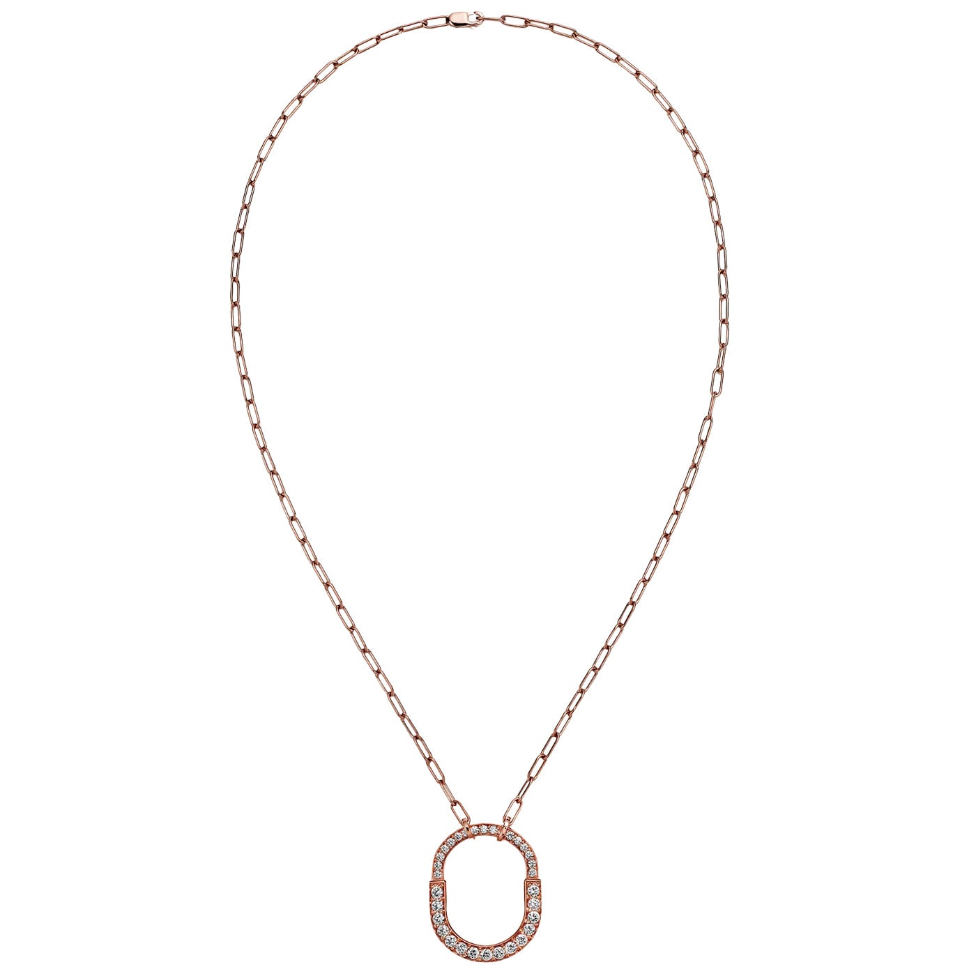 Tiffany & Co. Medium Tiffany Lock Pendant Rose Gold with Pave Diamonds — view 3