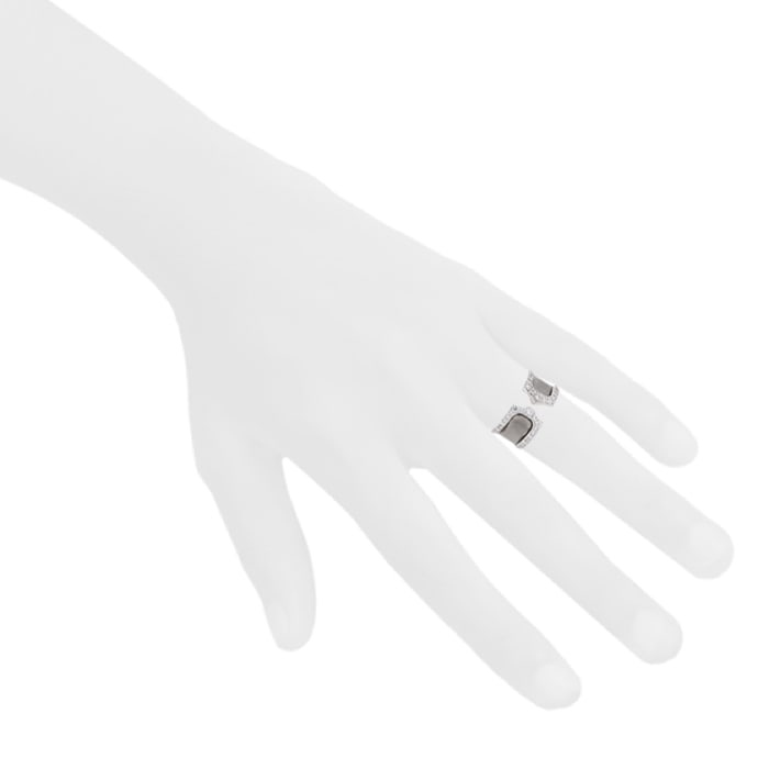 Cartier C de Cartier large model ring in white gold, lacquer and diamonds — view 3