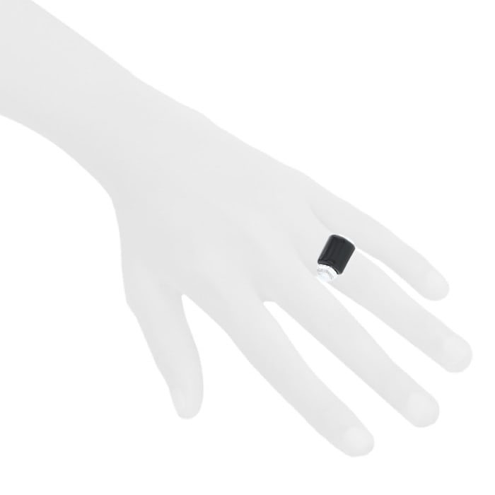 Bulgari ring in white gold, onyx and diamonds — view 3