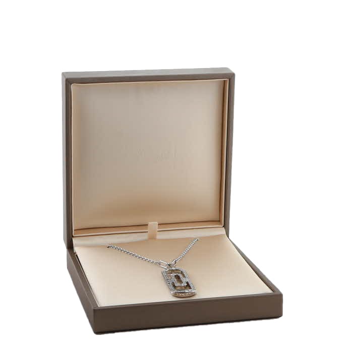 Bulgari Parentesi large model necklace in white gold and diamonds — view 3