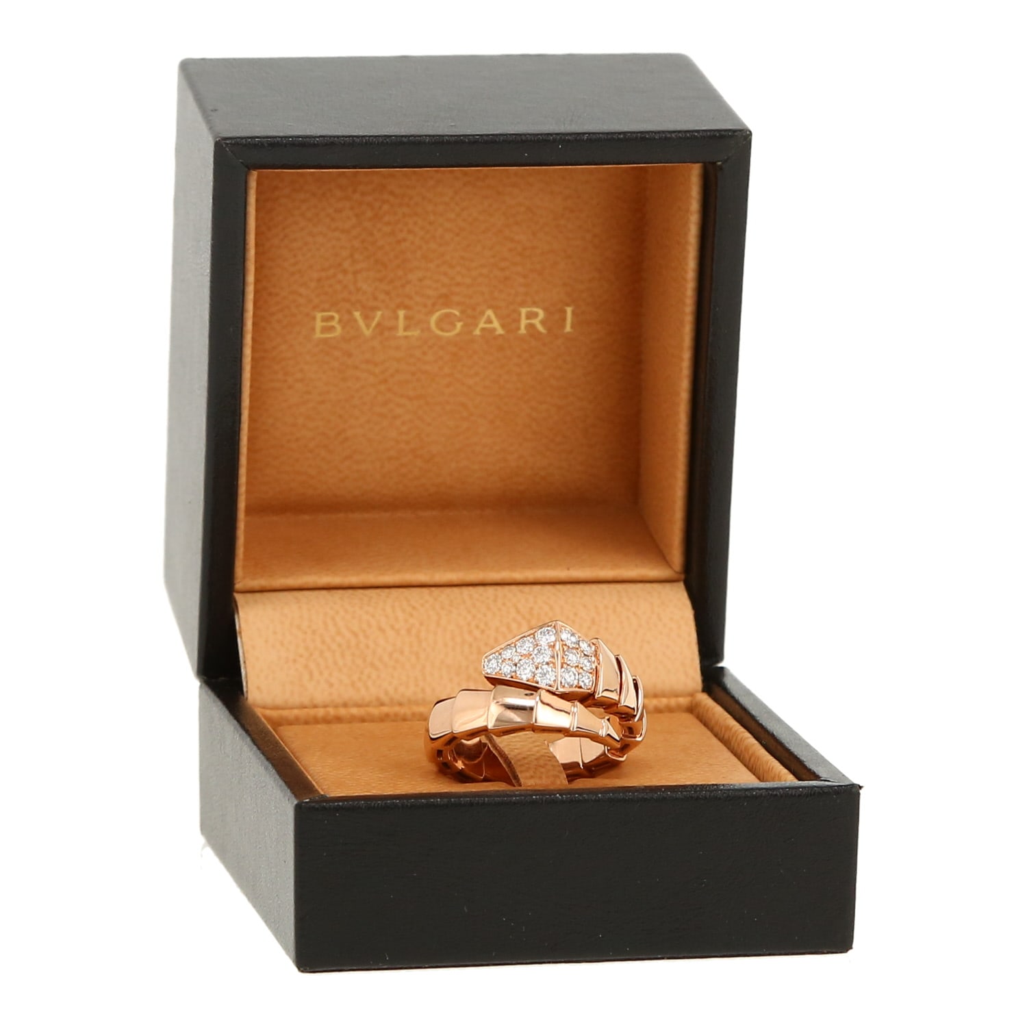 Bulgari Serpenti Viper ring in pink gold and diamonds — view 3