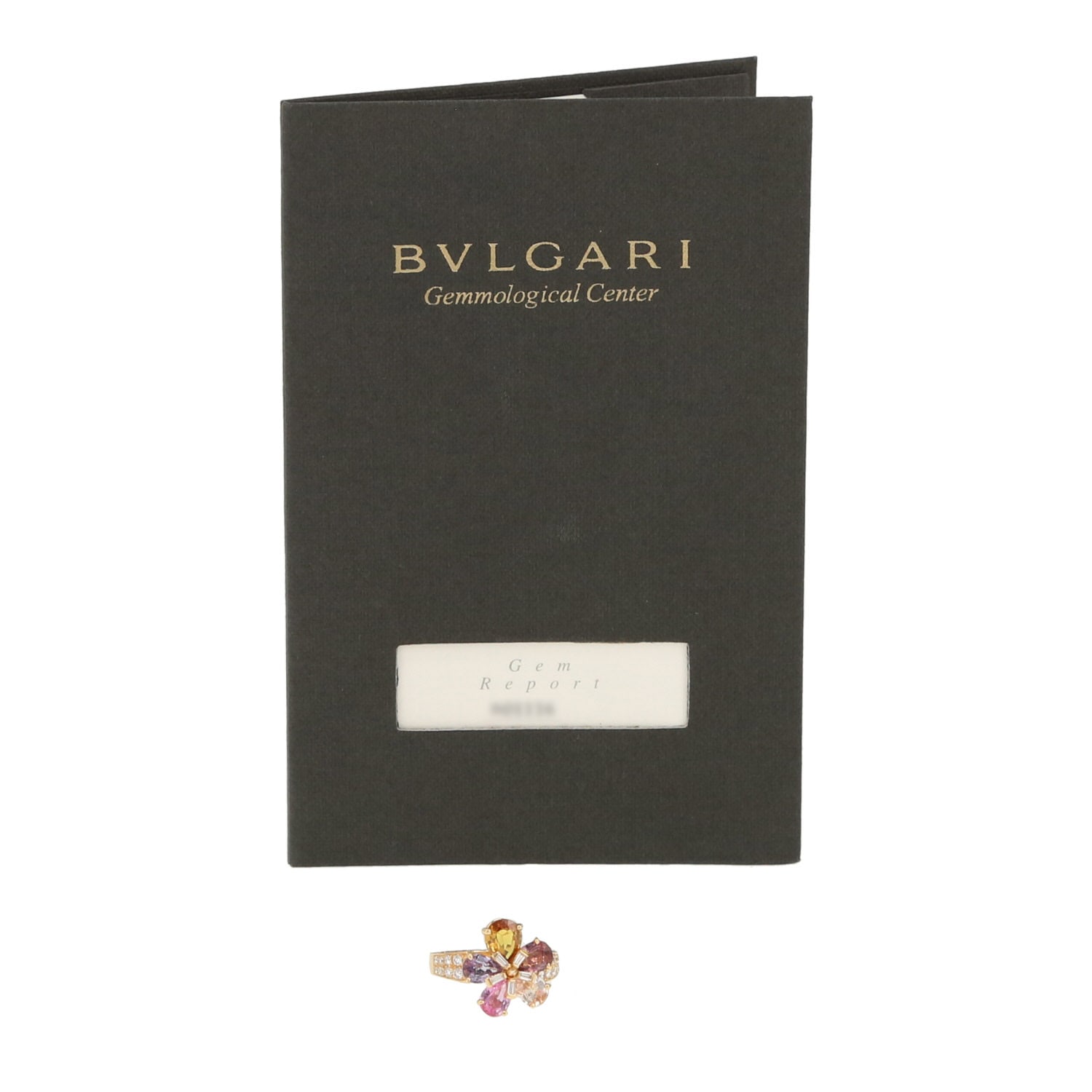 Bulgari Sapphire Flower medium model ring in yellow gold, sapphires and diamonds — view 3