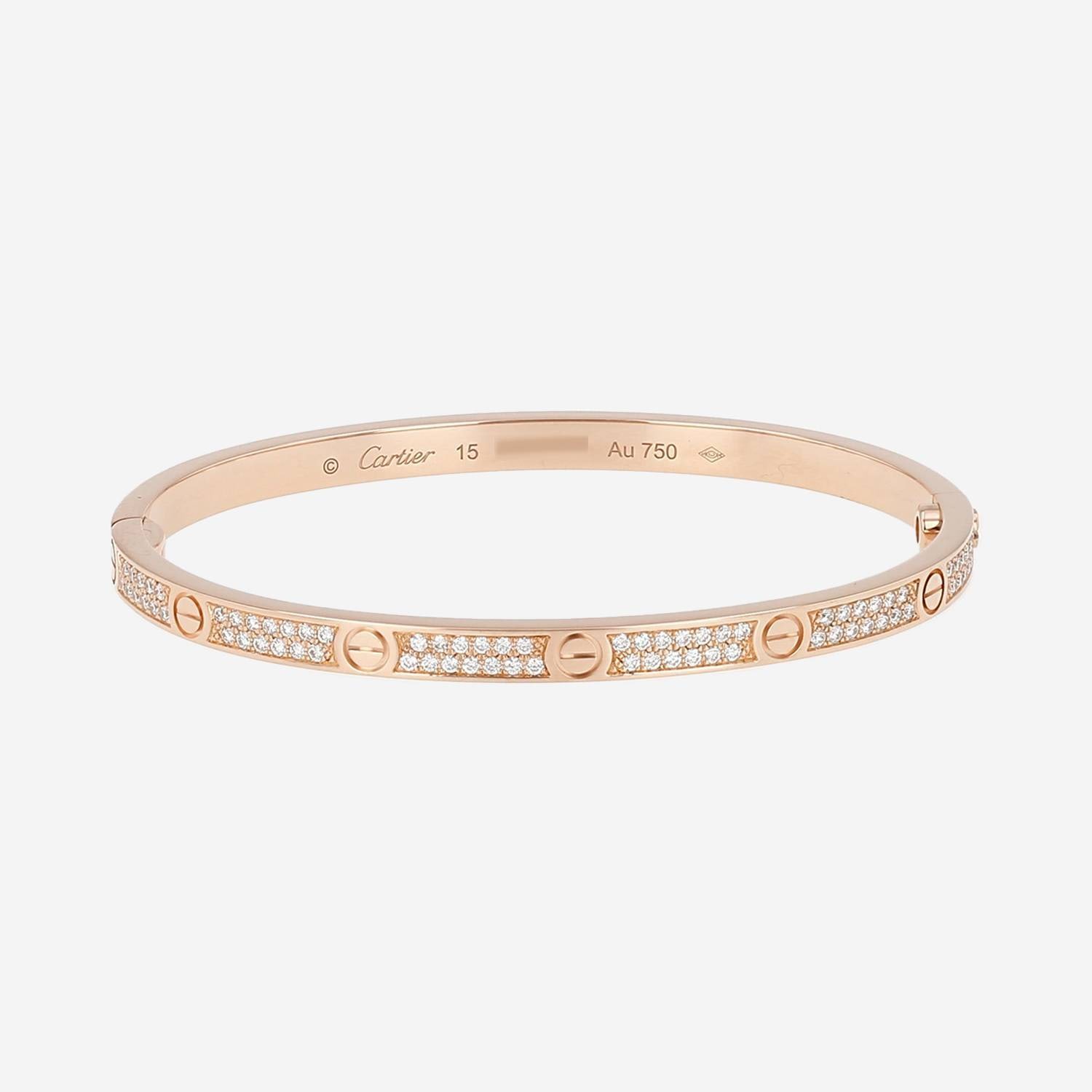 Cartier Love pavé small model bracelet in pink gold and diamonds