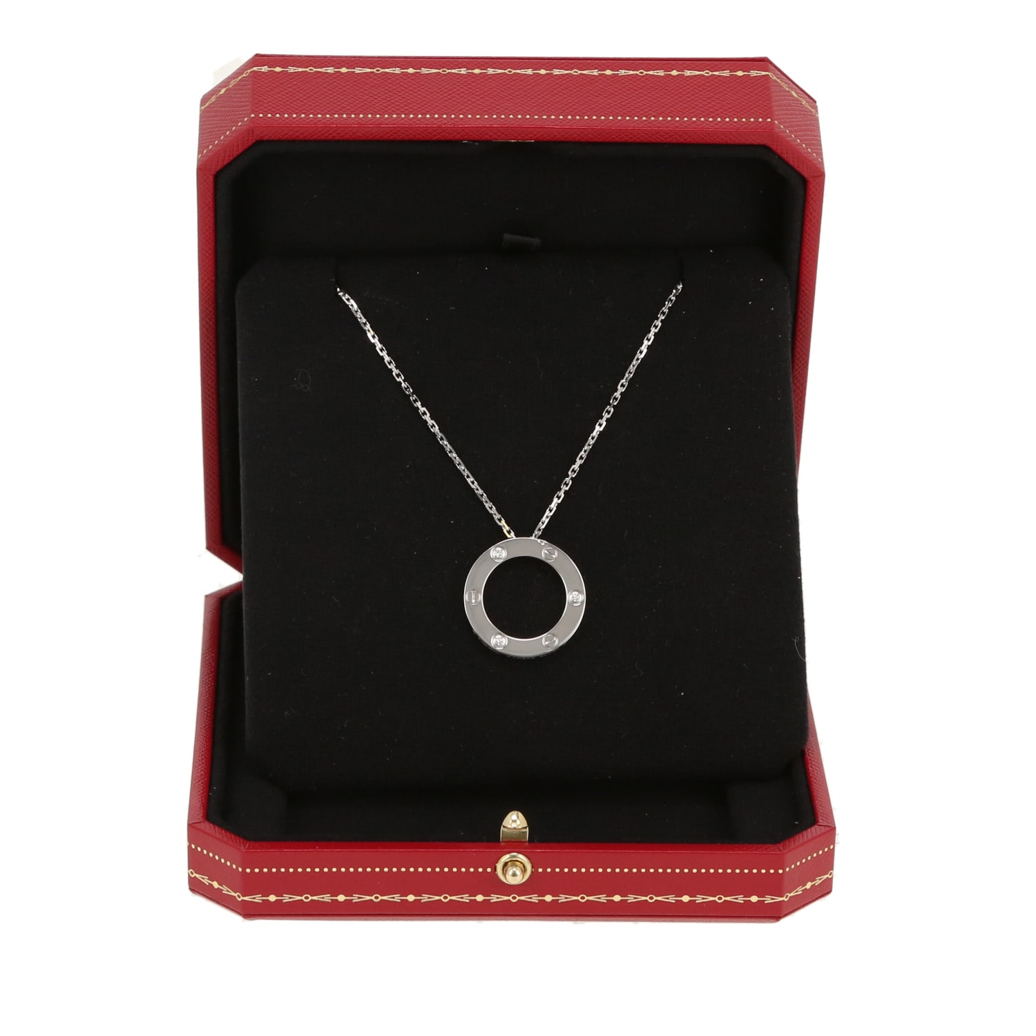Cartier Love necklace in white gold and diamonds — view 4