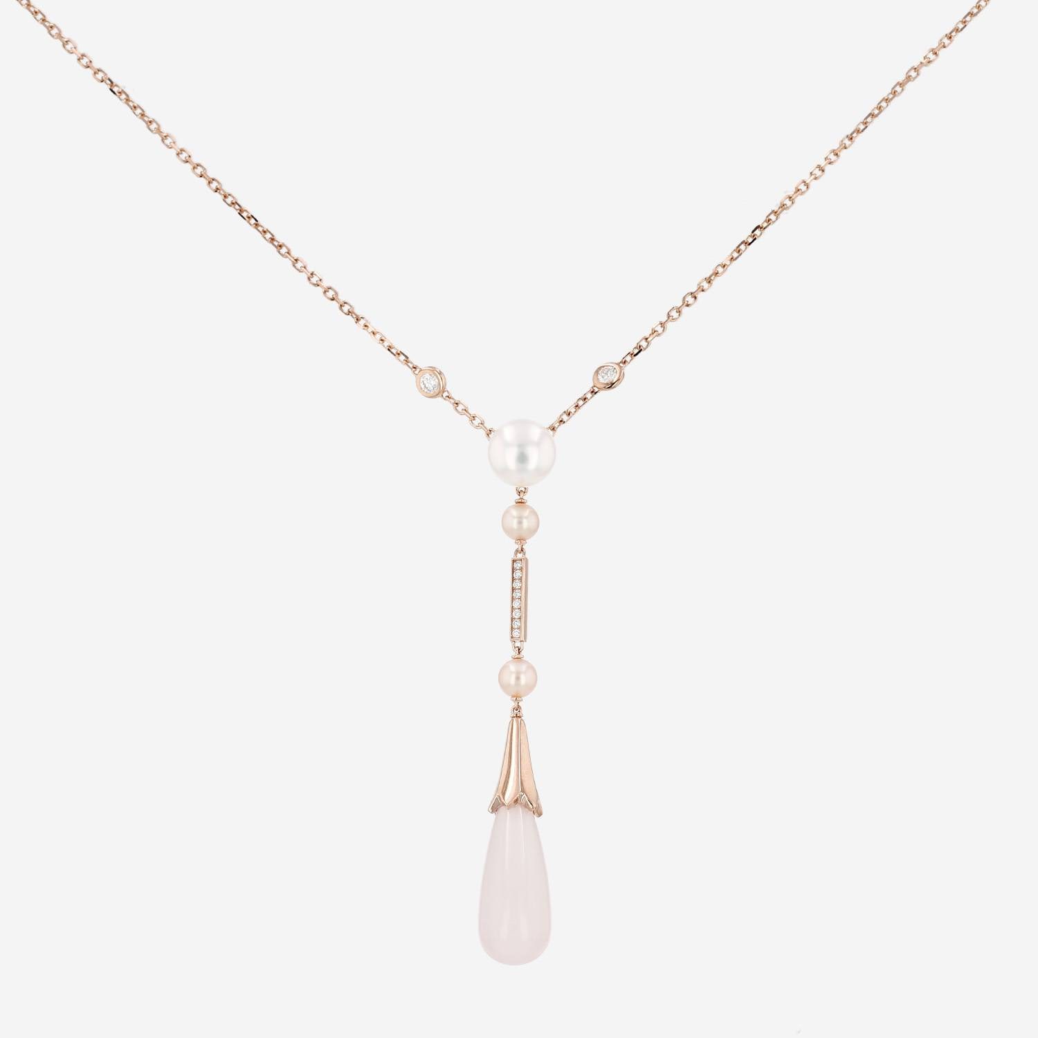 Cartier Monica Bellucci necklace in pink gold, quartz and diamonds