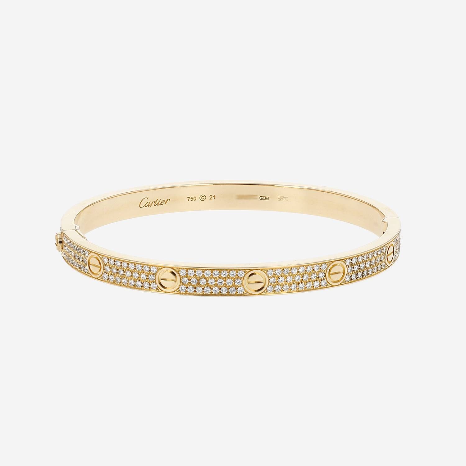 Cartier Love pavé bracelet in yellow gold and diamonds