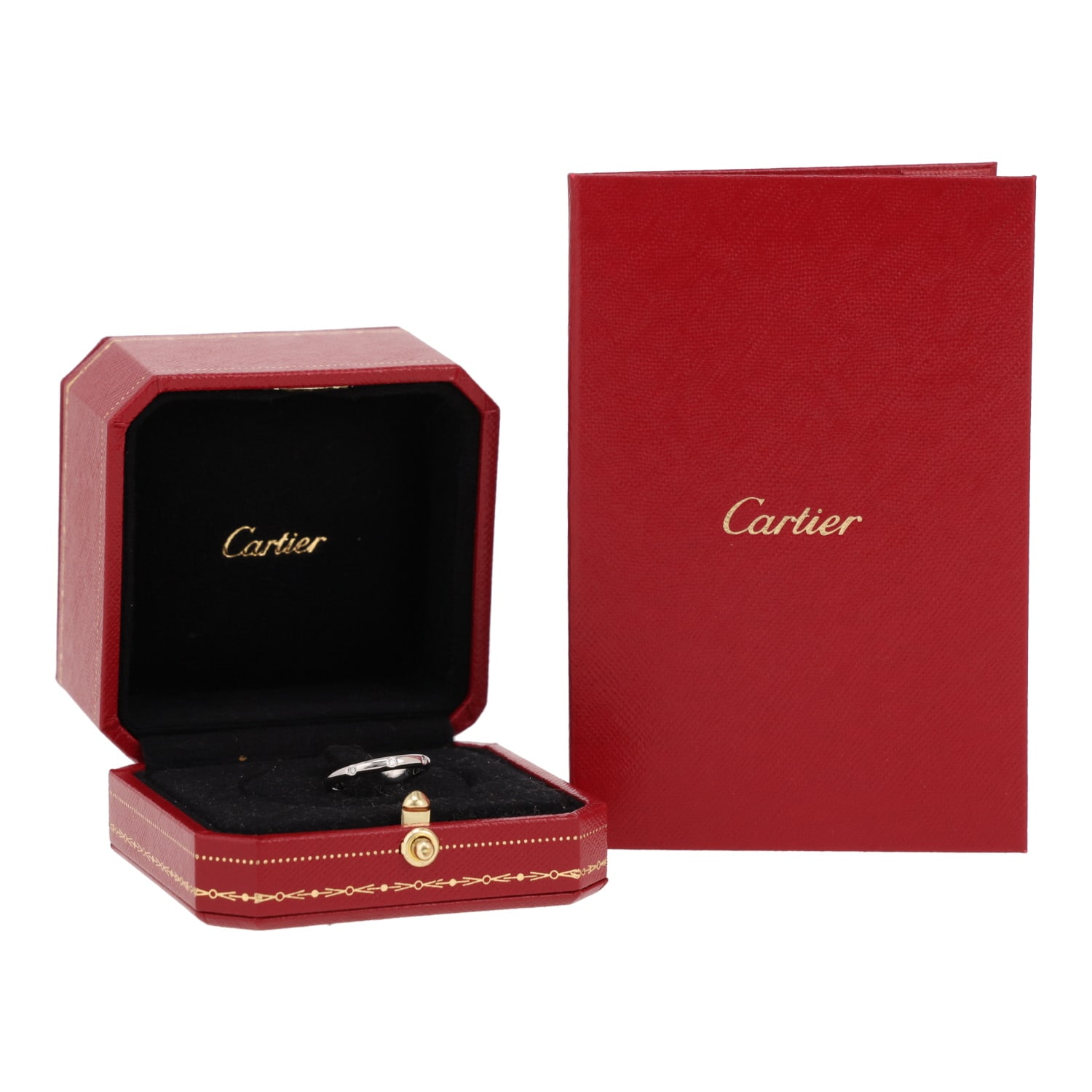 Cartier 1895 ring in platinium and diamonds — view 3