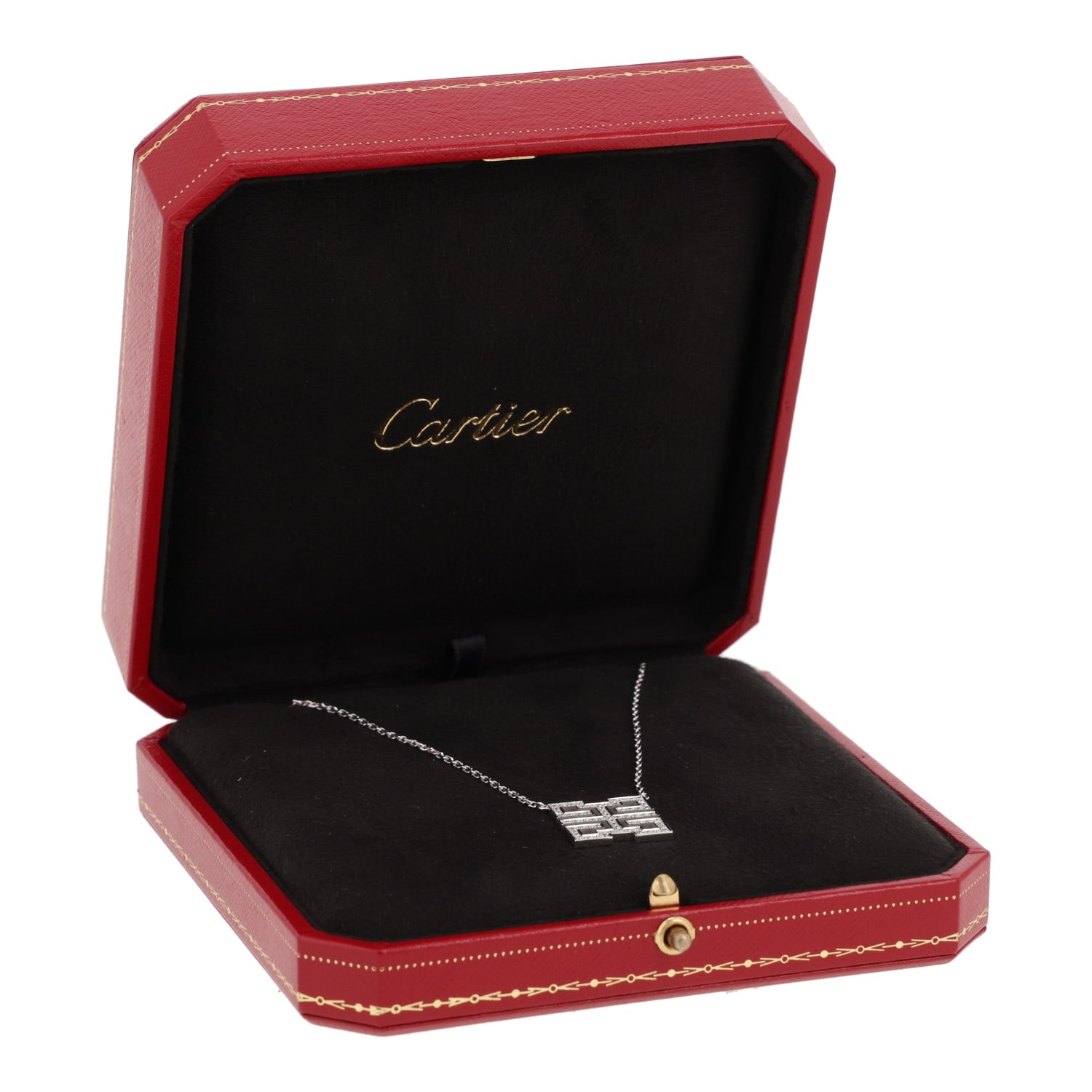 Cartier Le Baiser du Dragon necklace in white gold and diamondsand in diamonds — view 3