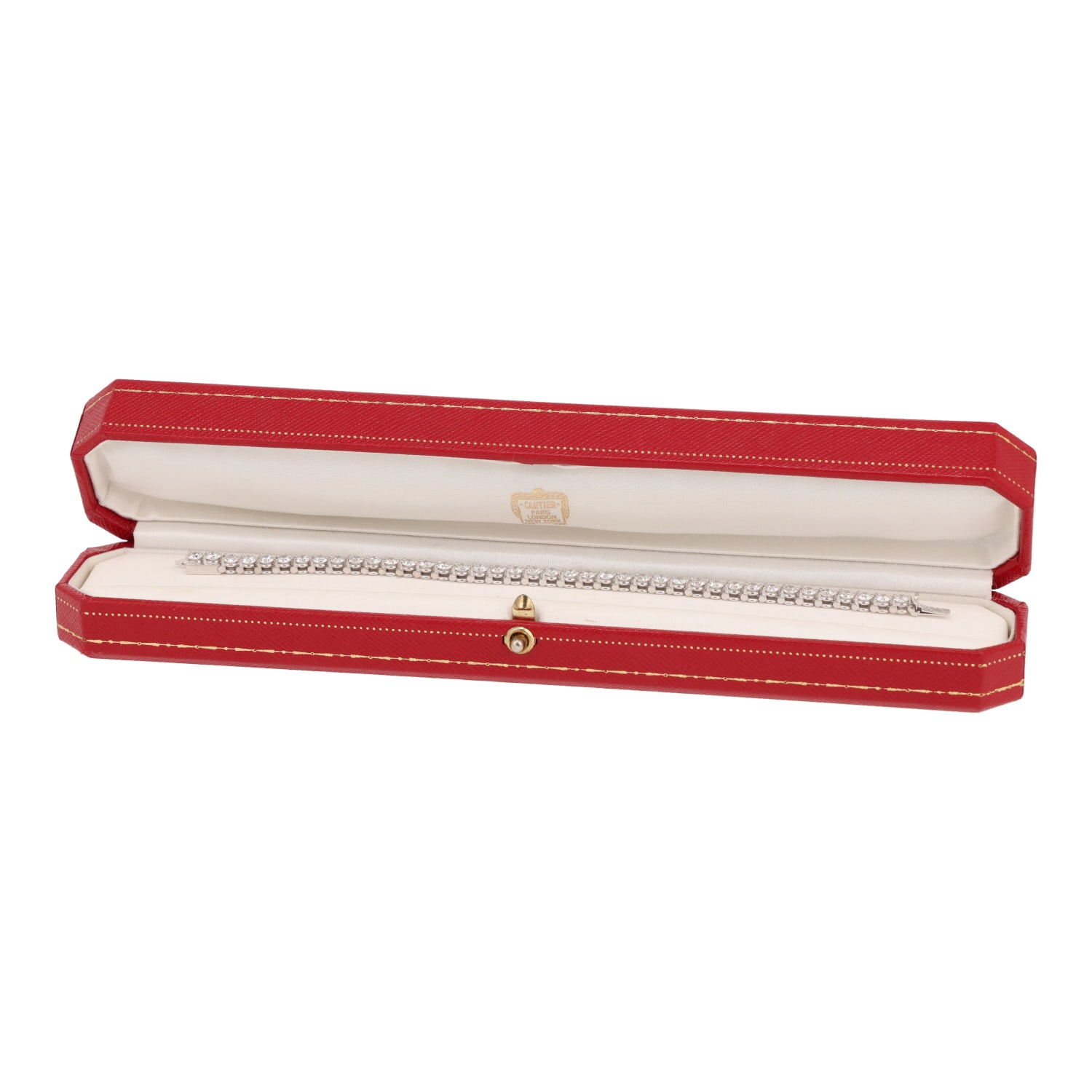 Cartier Lignes Essentielles bracelet in platinium and diamonds — view 3