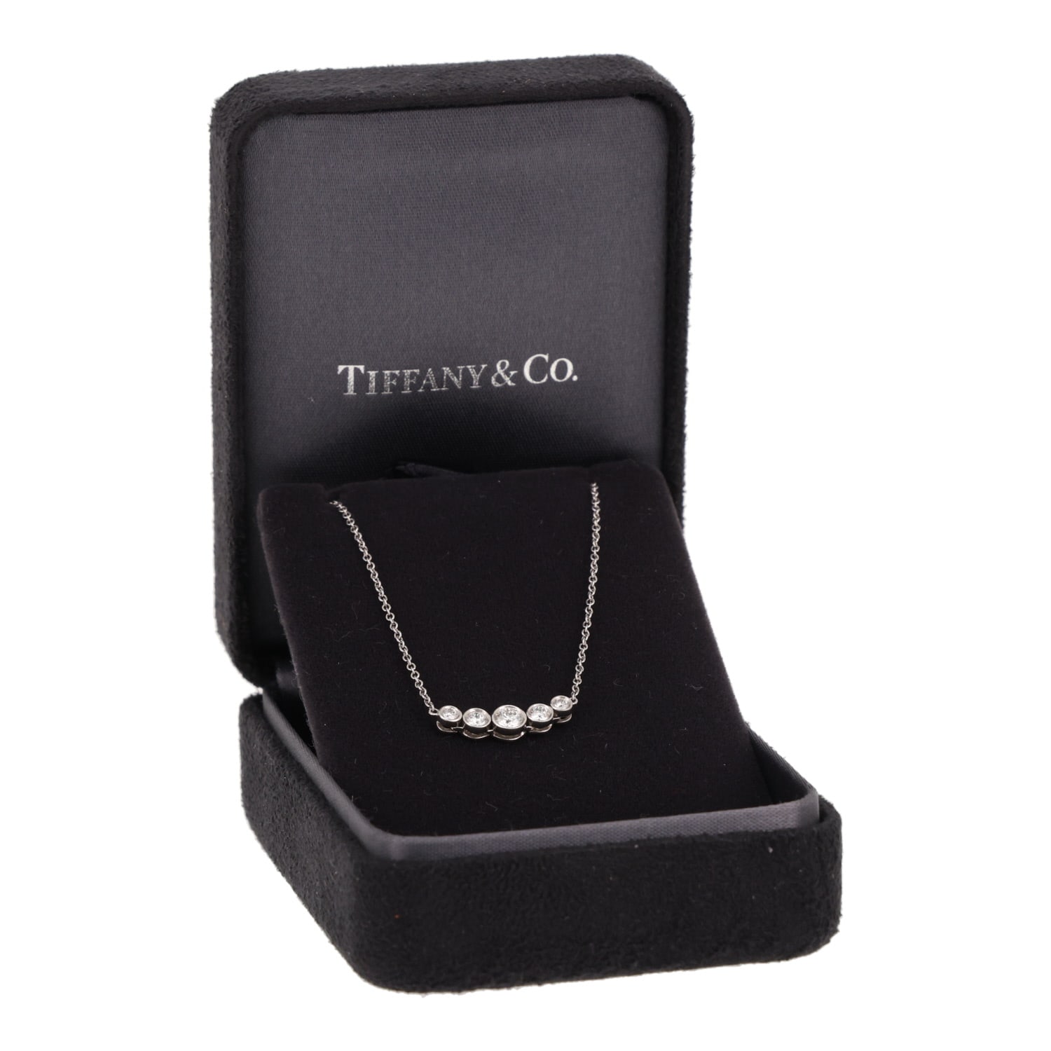 Tiffany & Co Jazz necklace in platinium and diamonds — view 3