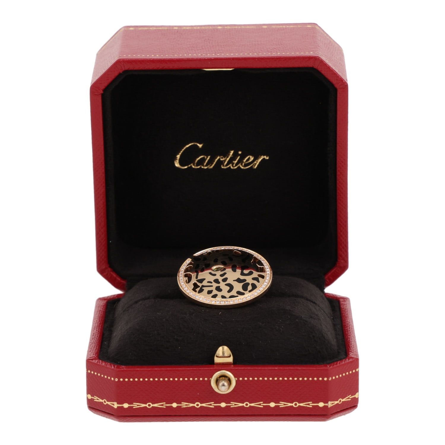 Cartier Panthère ring in yellow gold, diamonds and lacquer — view 3