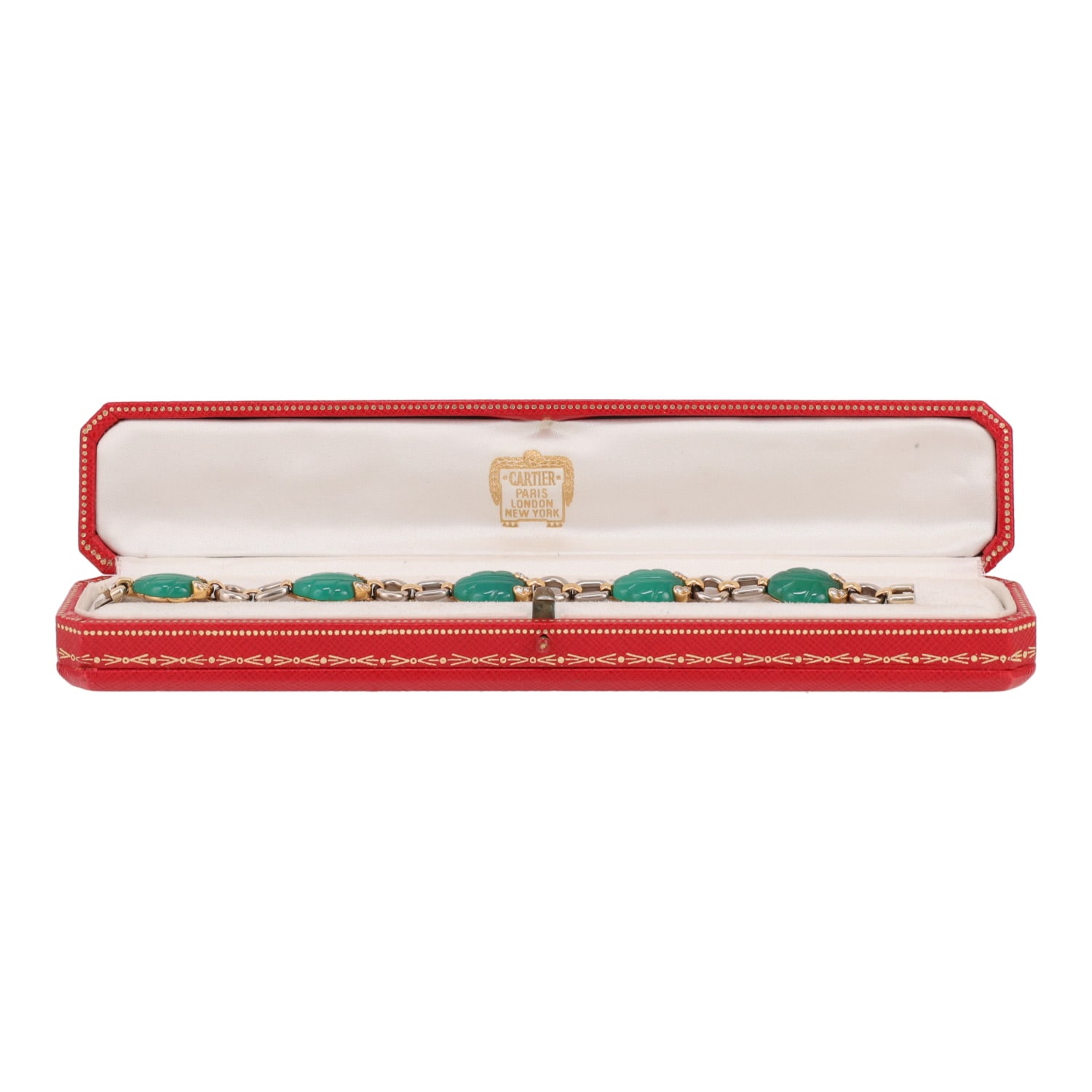 Cartier Indes Galantes bracelet in yellow gold, blackened gold and chrysoprase — view 3