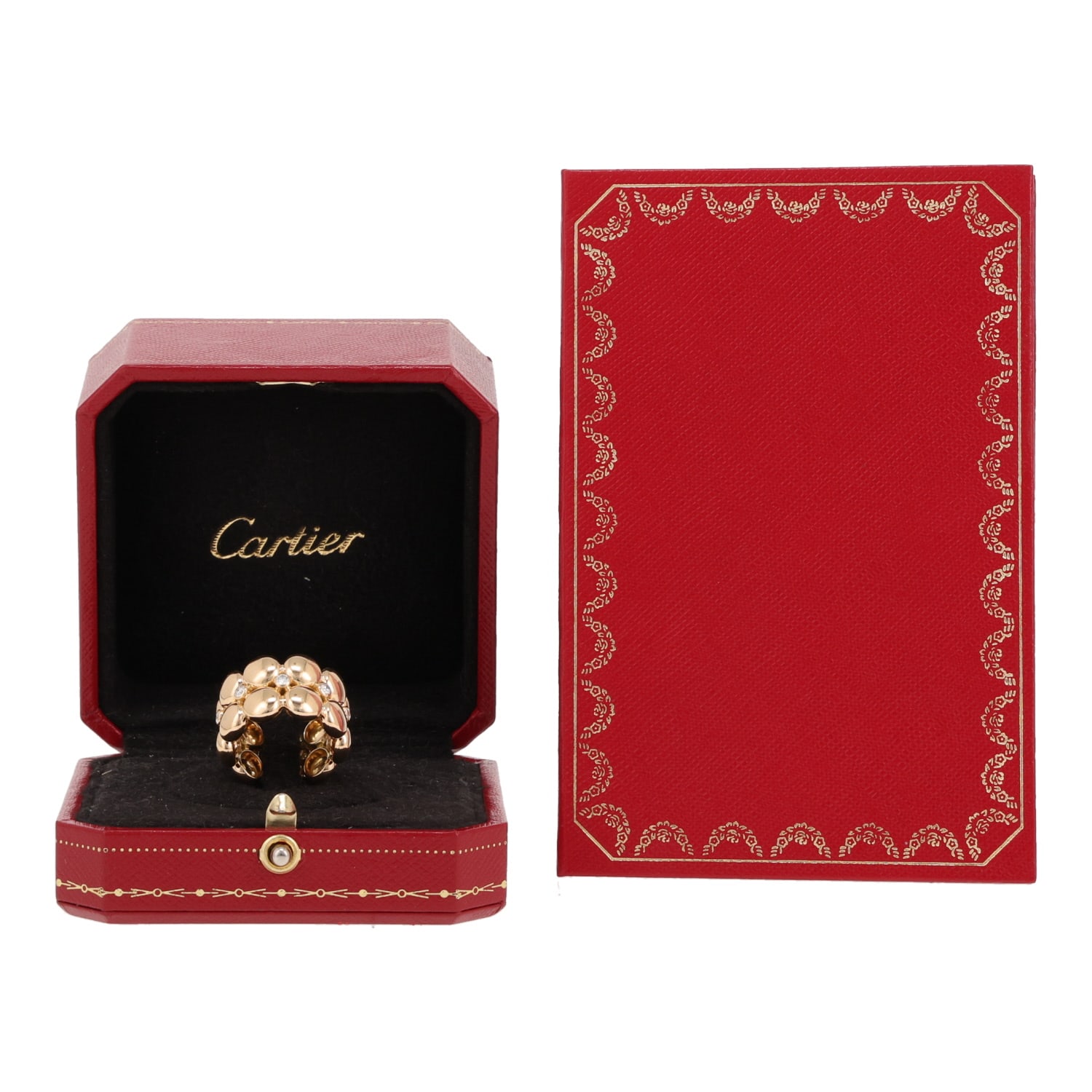 Cartier Honeymoon ring in yellow gold and diamonds — view 3