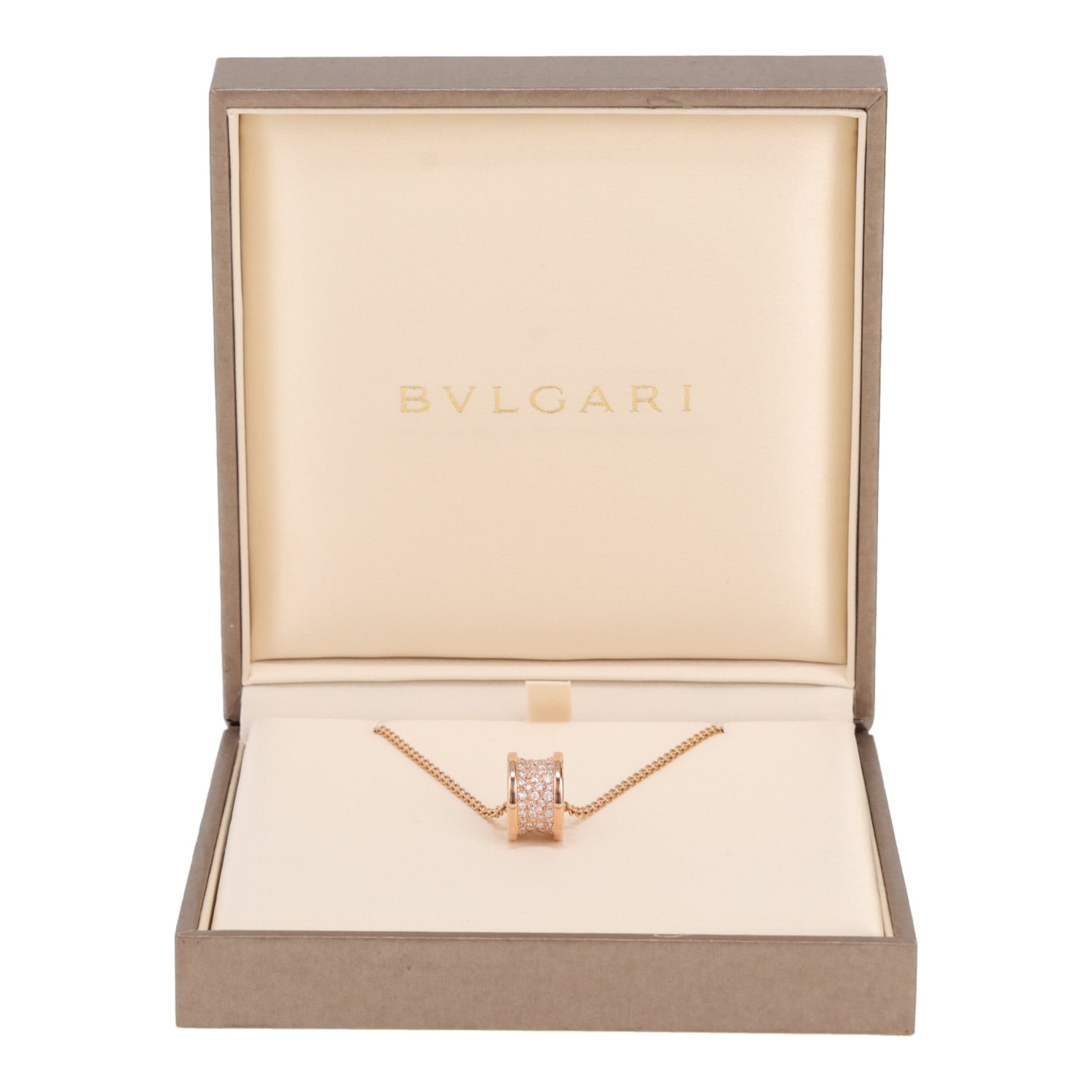 Bulgari B.Zero1 pendant in rose gold and diamonds — view 3