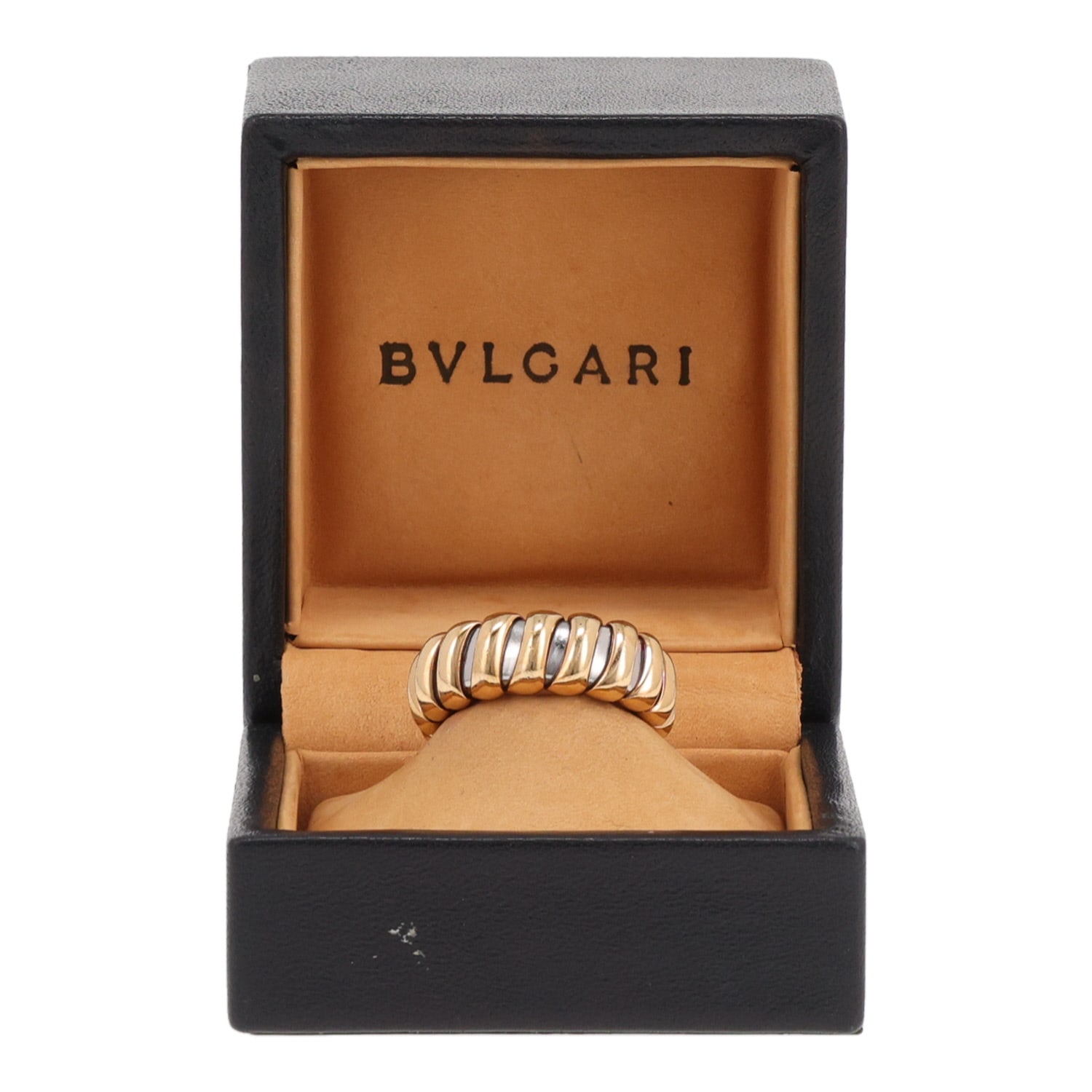 Bulgari semi-rigid ring in yellow gold and steel — view 3