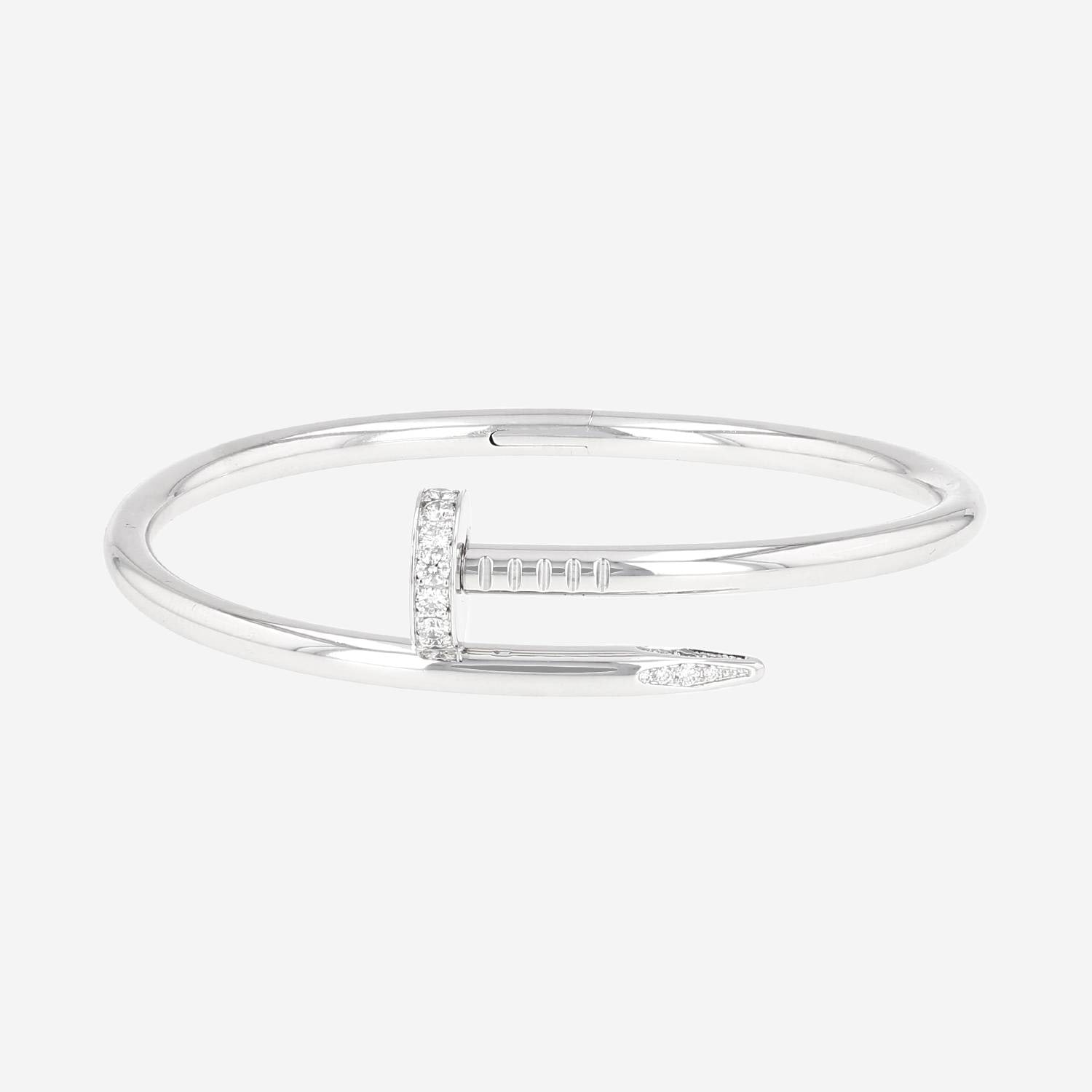 Cartier Juste un clou bracelet in white gold and diamonds, size 16