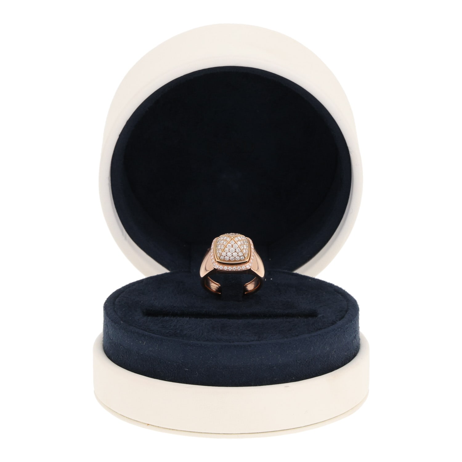 Fred Pain de Sucre medium-sized ring in rose gold, yellow gold and diamonds — view 3