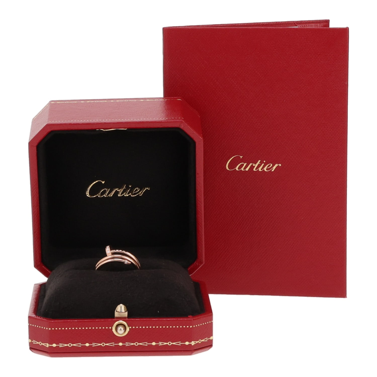 Cartier Juste un clou double ring in rose gold and diamonds — view 3