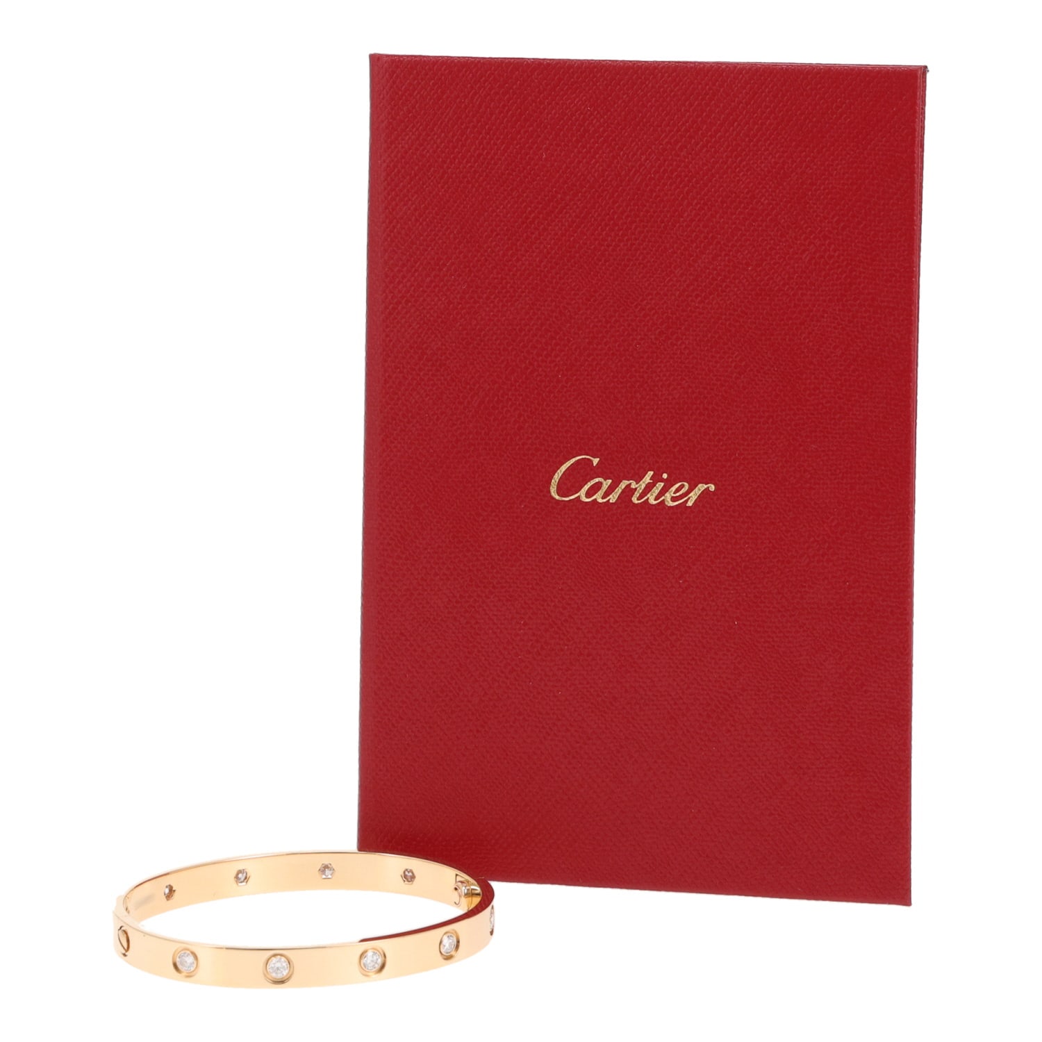 Cartier Love bracelet 10 diamonds, in yellow gold and diamonds — view 3