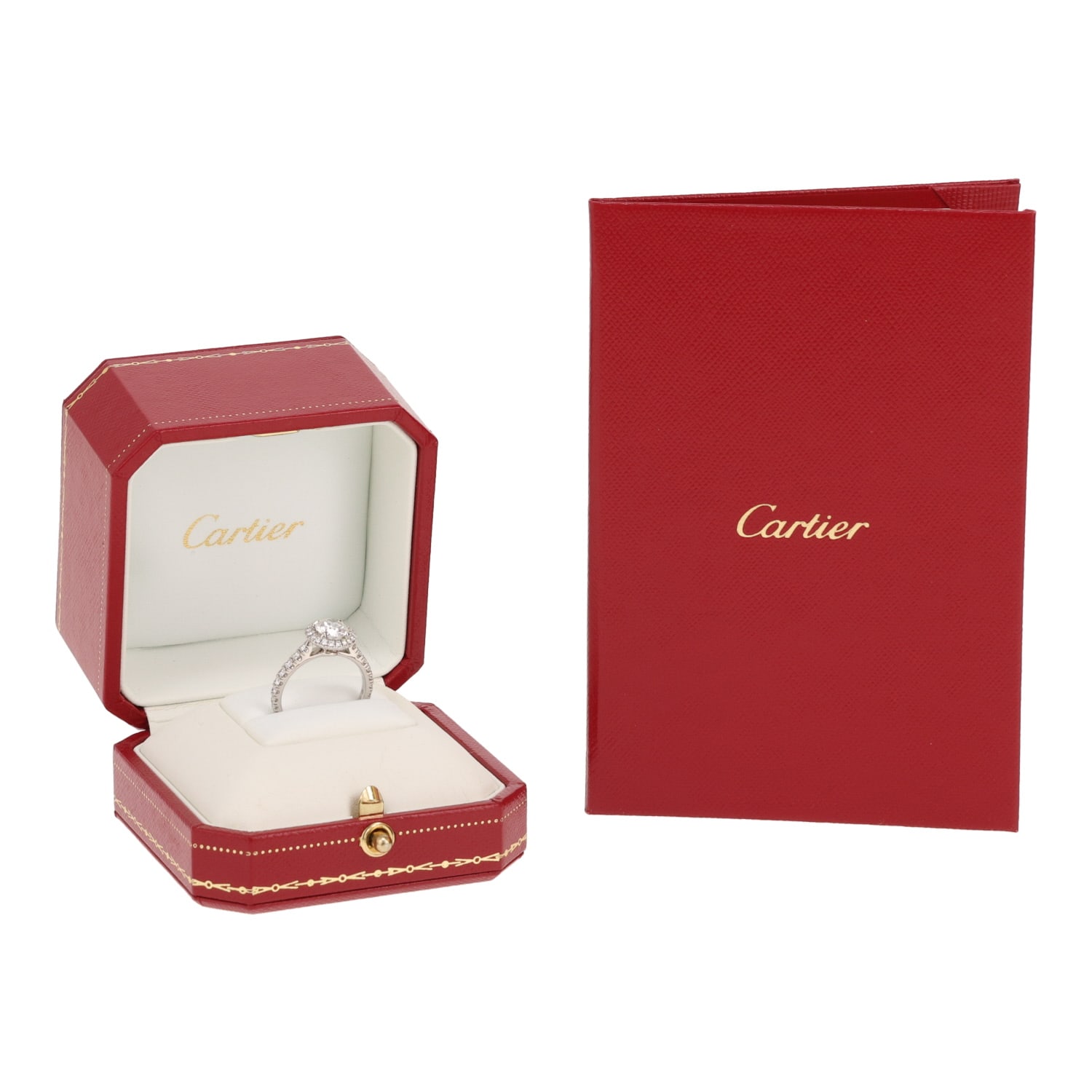 Cartier Destinée solitaire ring in platinum and diamonds — view 3