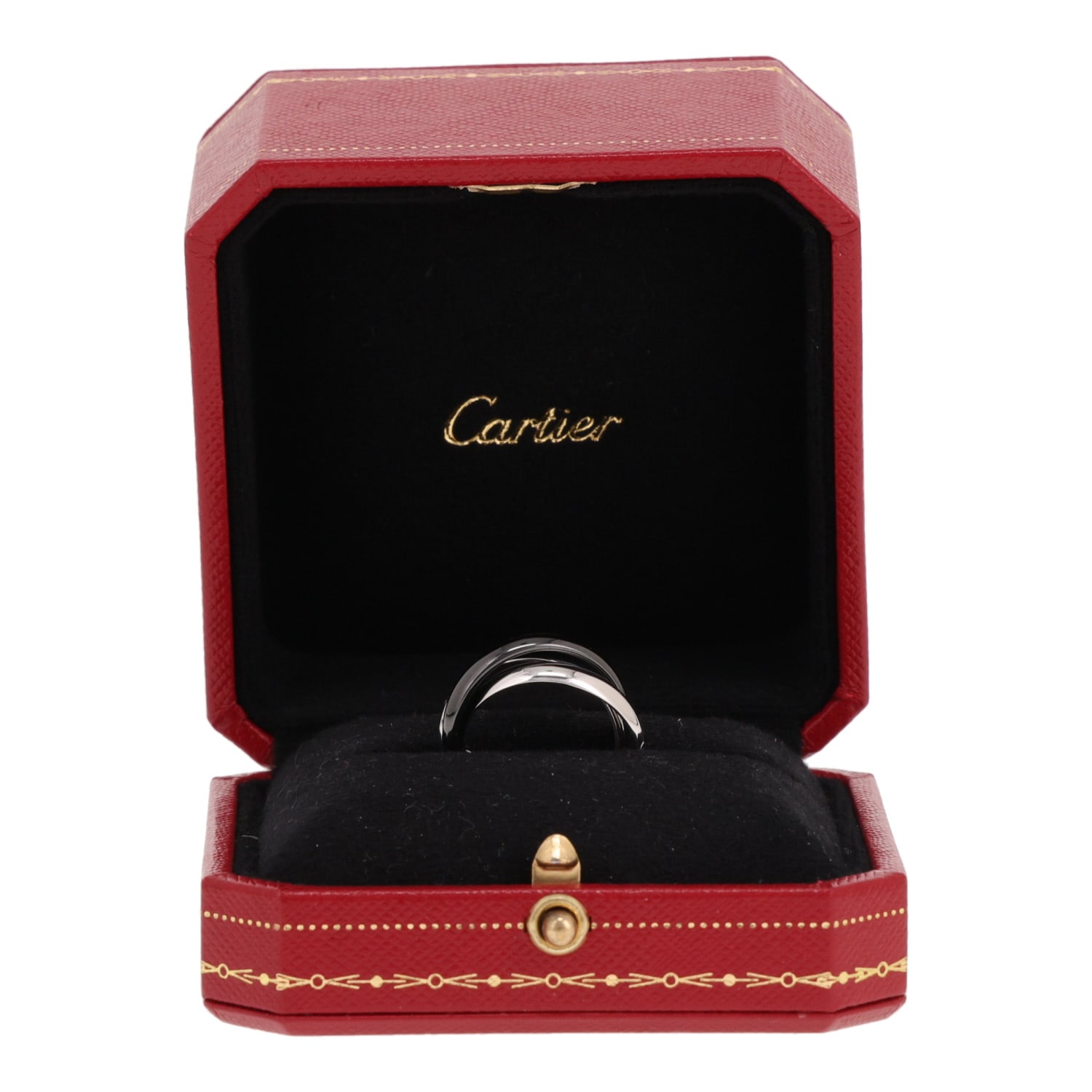 Medium-sized Cartier Trinity ring in white gold and ceramic — view 3