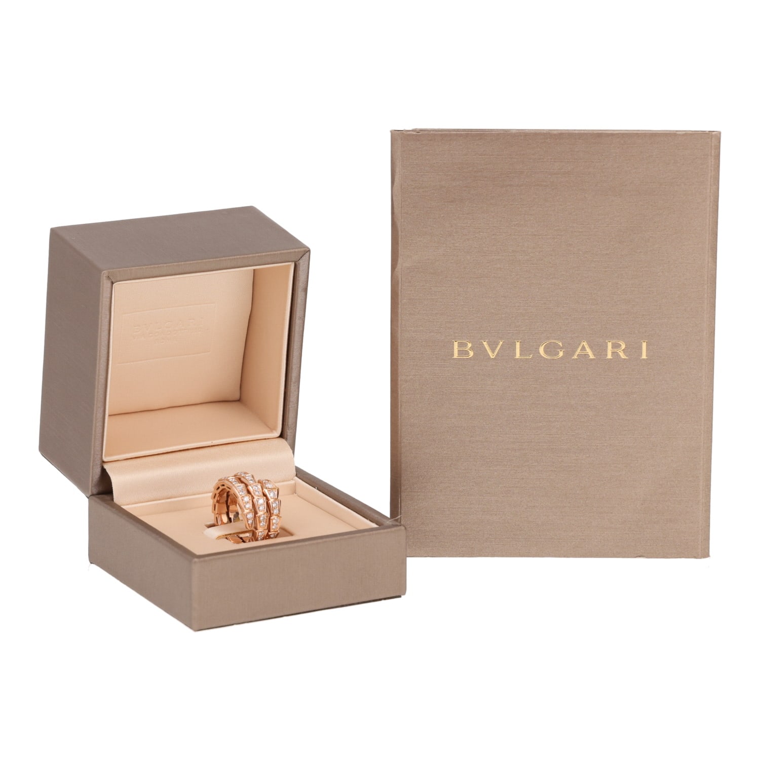 Bulgari Serpenti Viper ring in rose gold and diamonds — view 3