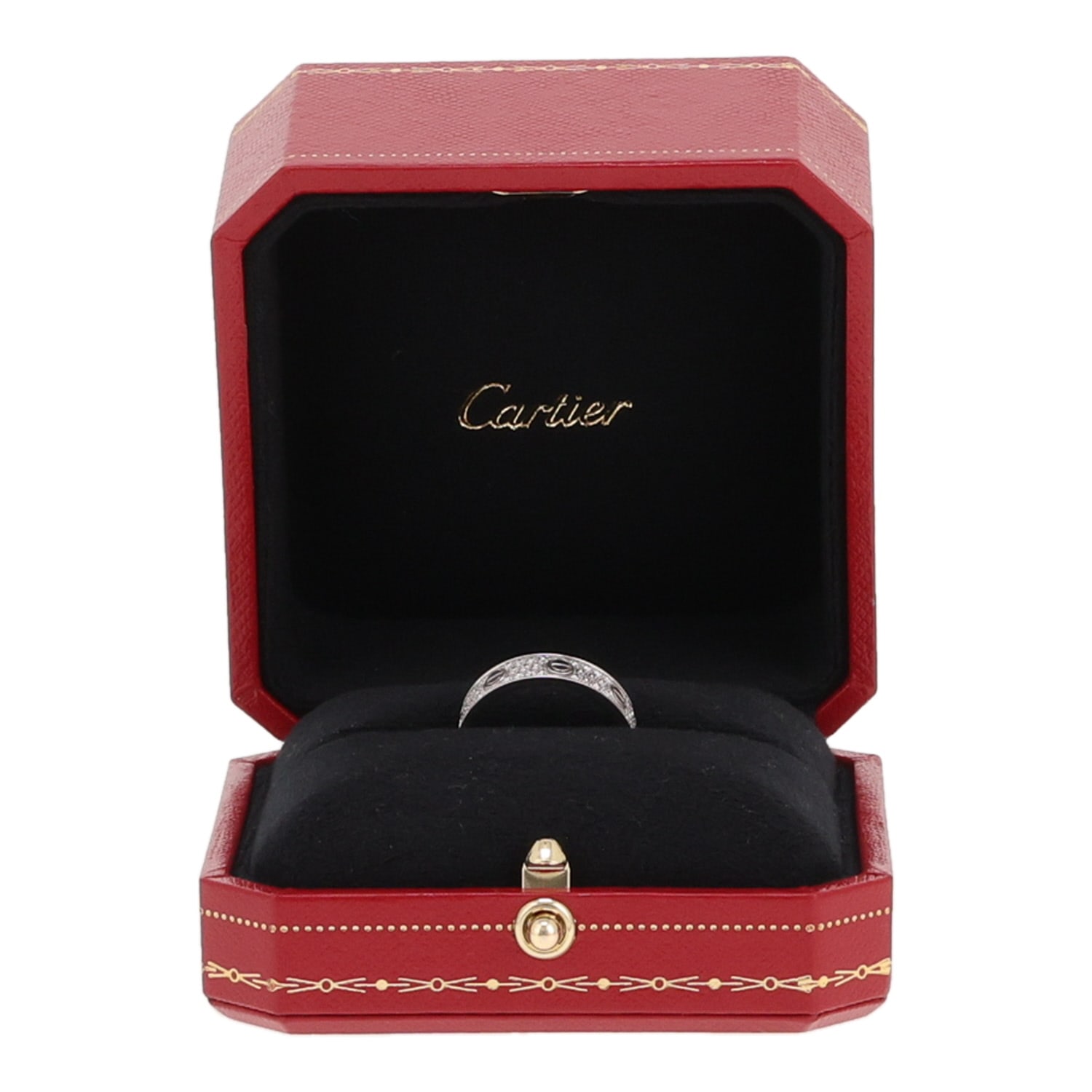 Small Cartier Love ring in white gold and diamonds — view 3