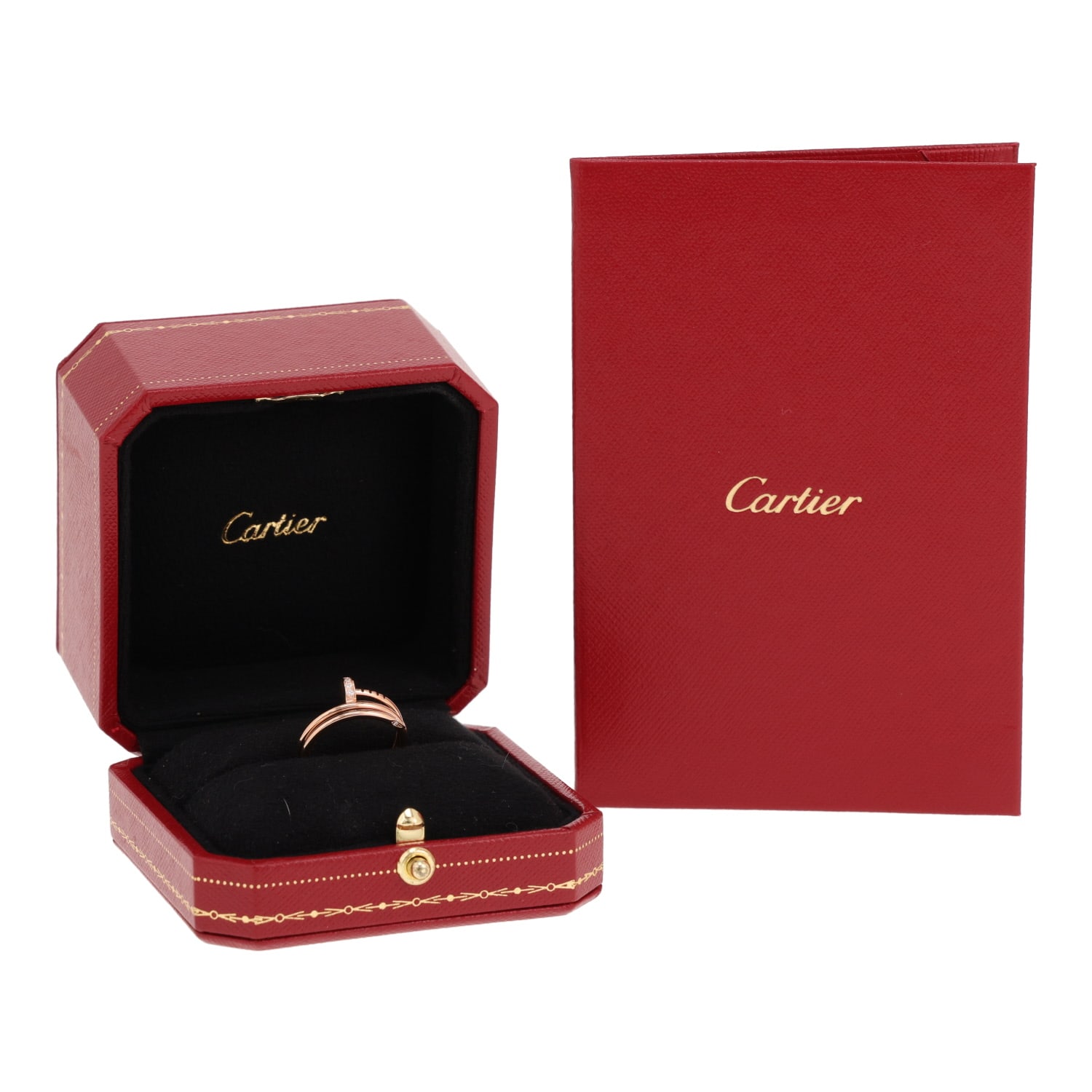 Cartier Juste un clou double ring in rose gold and diamonds — view 3