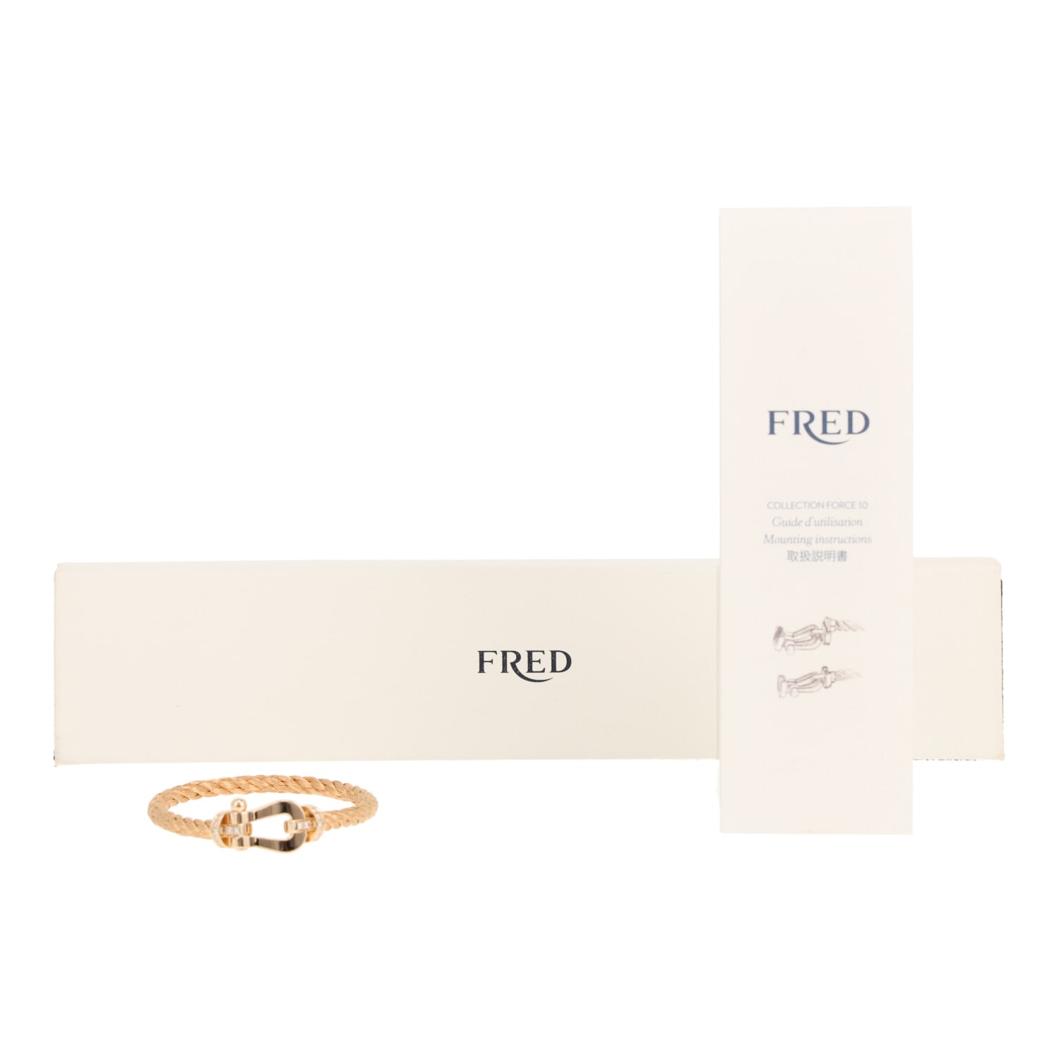 Fred Force 10 large-sized bracelet in yellow gold and diamonds — view 3