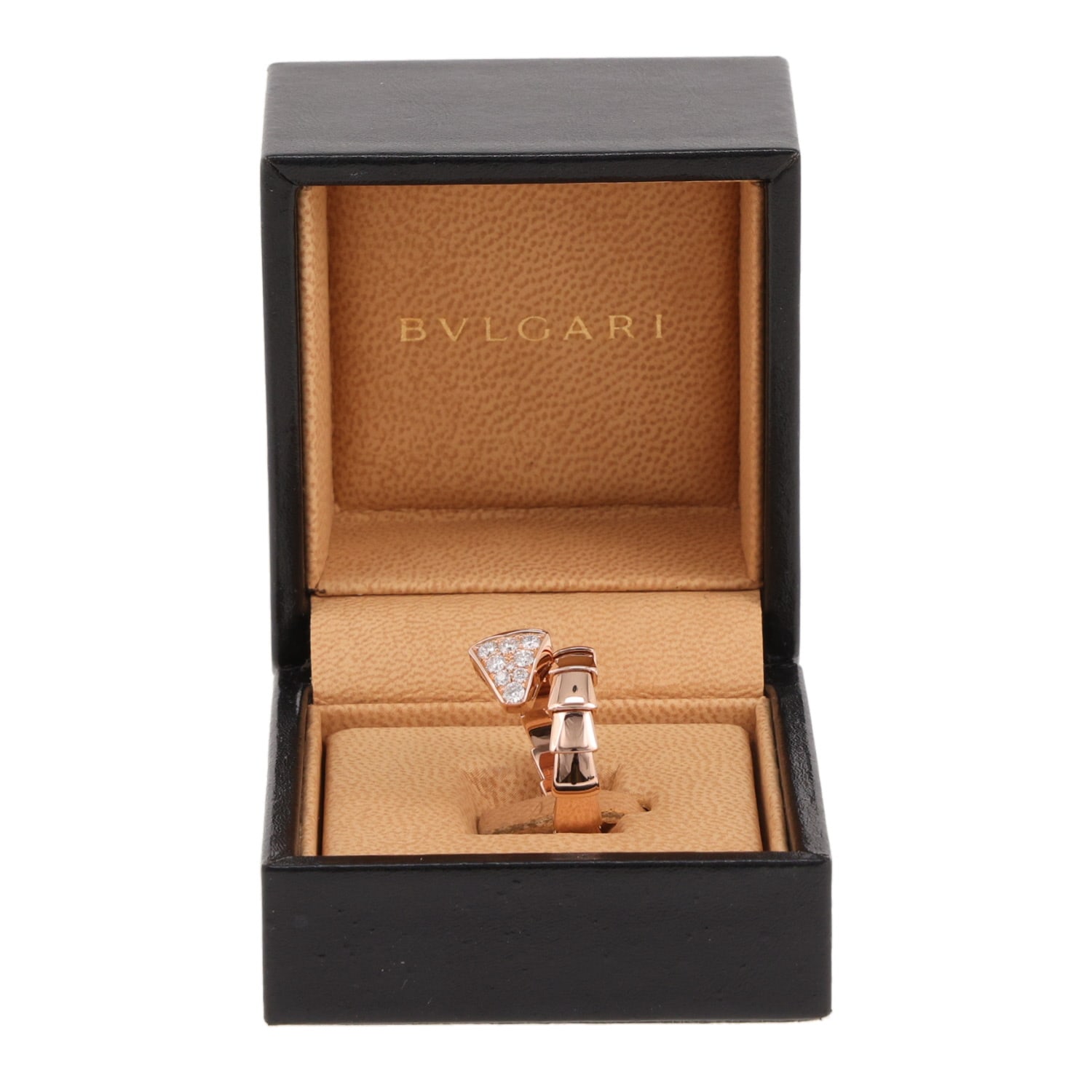 Bulgari Serpenti Viper ring in rose gold and diamonds — view 3
