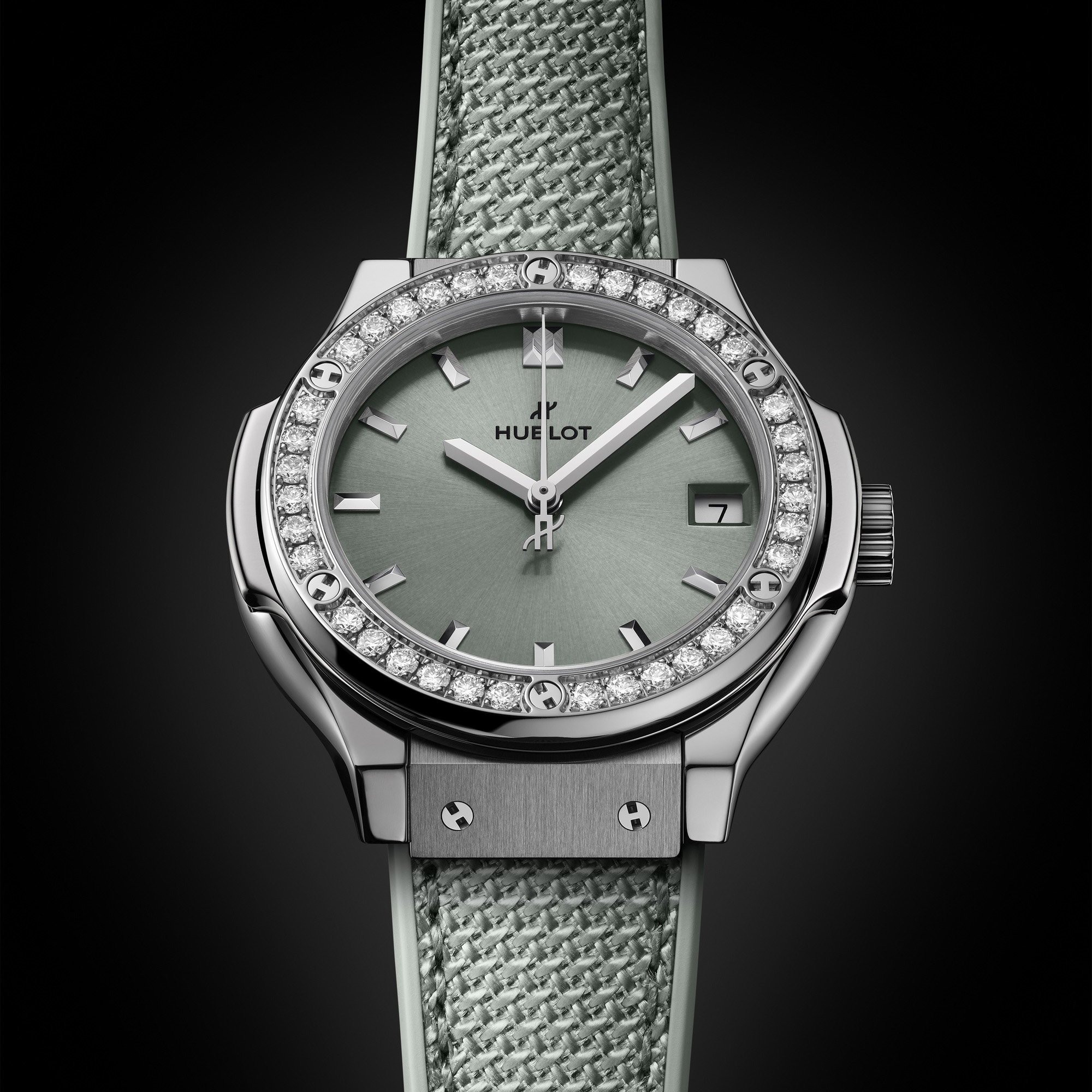 Classic Fusion Titanium Sage Green Diamonds — view 2