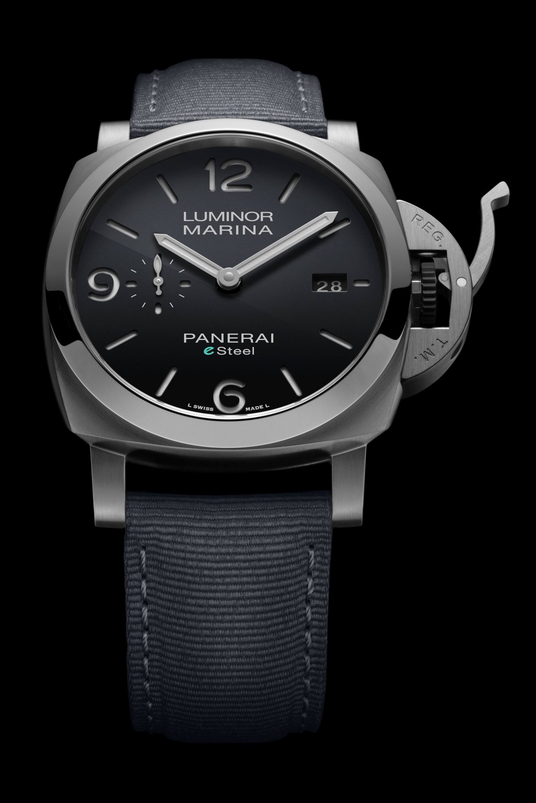Luminor Marina eSteel Grigio Roccia — view 4