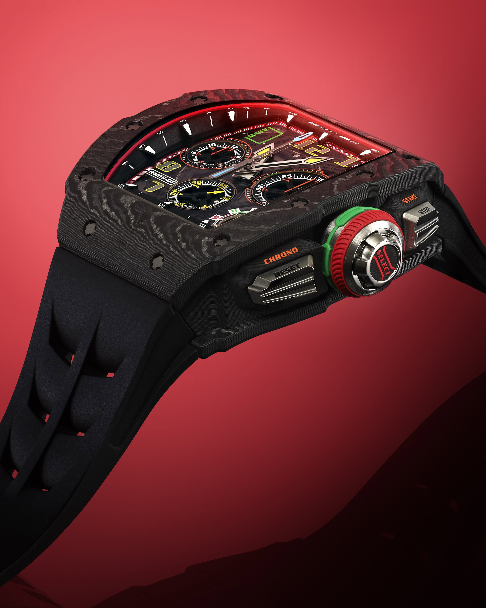 RM 65-01 Automatic Split-Seconds Chronograph Carbon TPT® — view 2