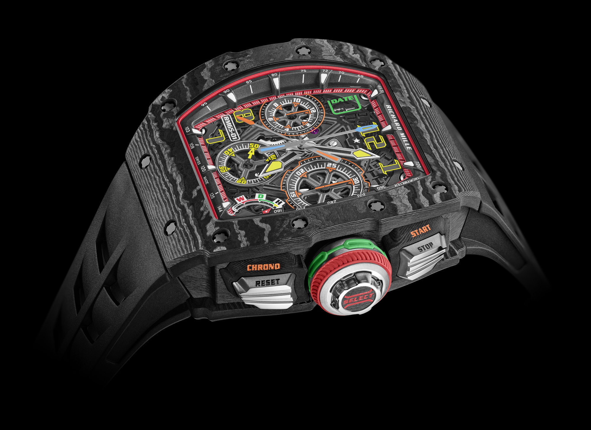 RM 65-01 Automatic Split-Seconds Chronograph Carbon TPT® — view 3
