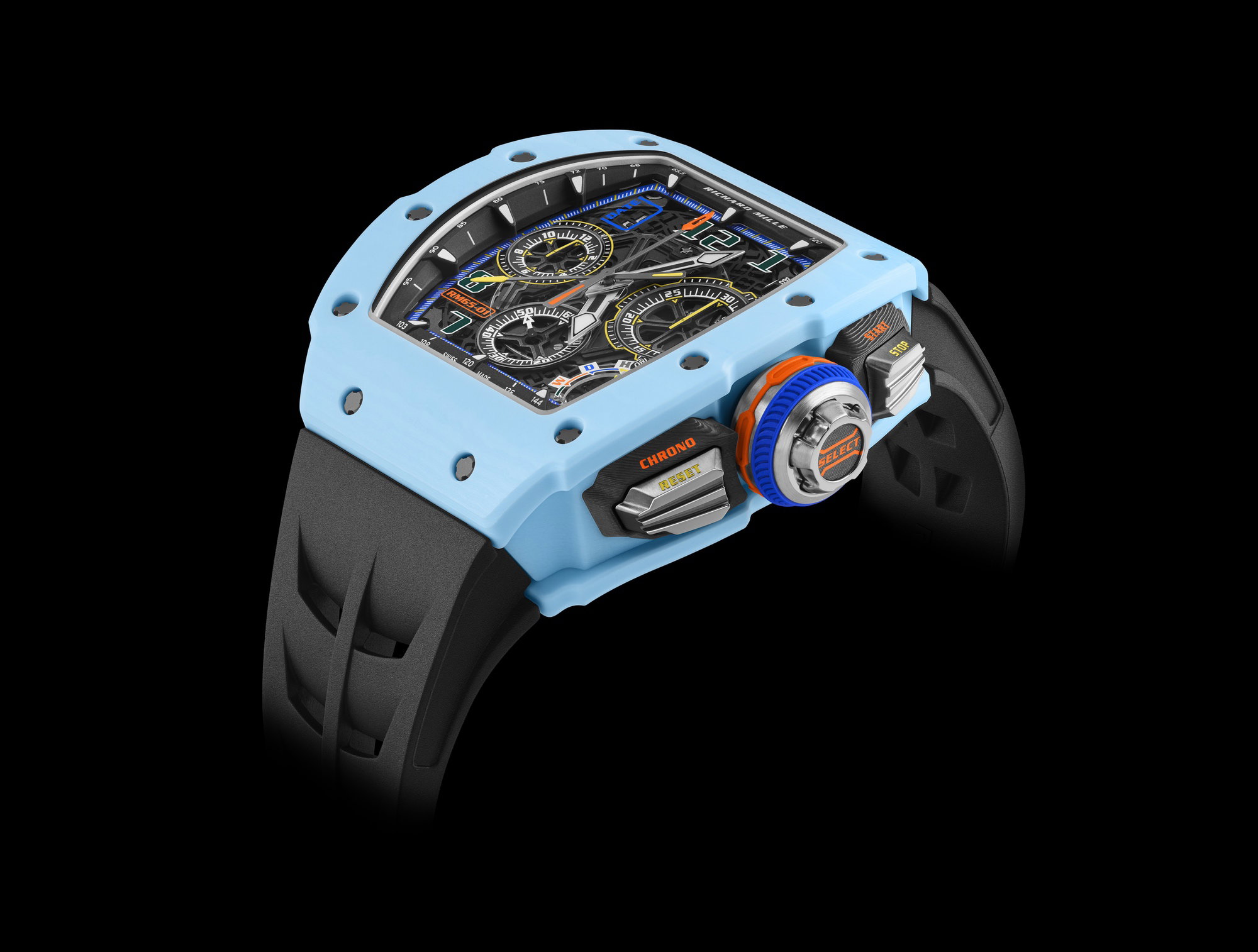RM 65-01 Automatic Split-Seconds Chronograph Pastek Blue Quartz TPT® — view 3