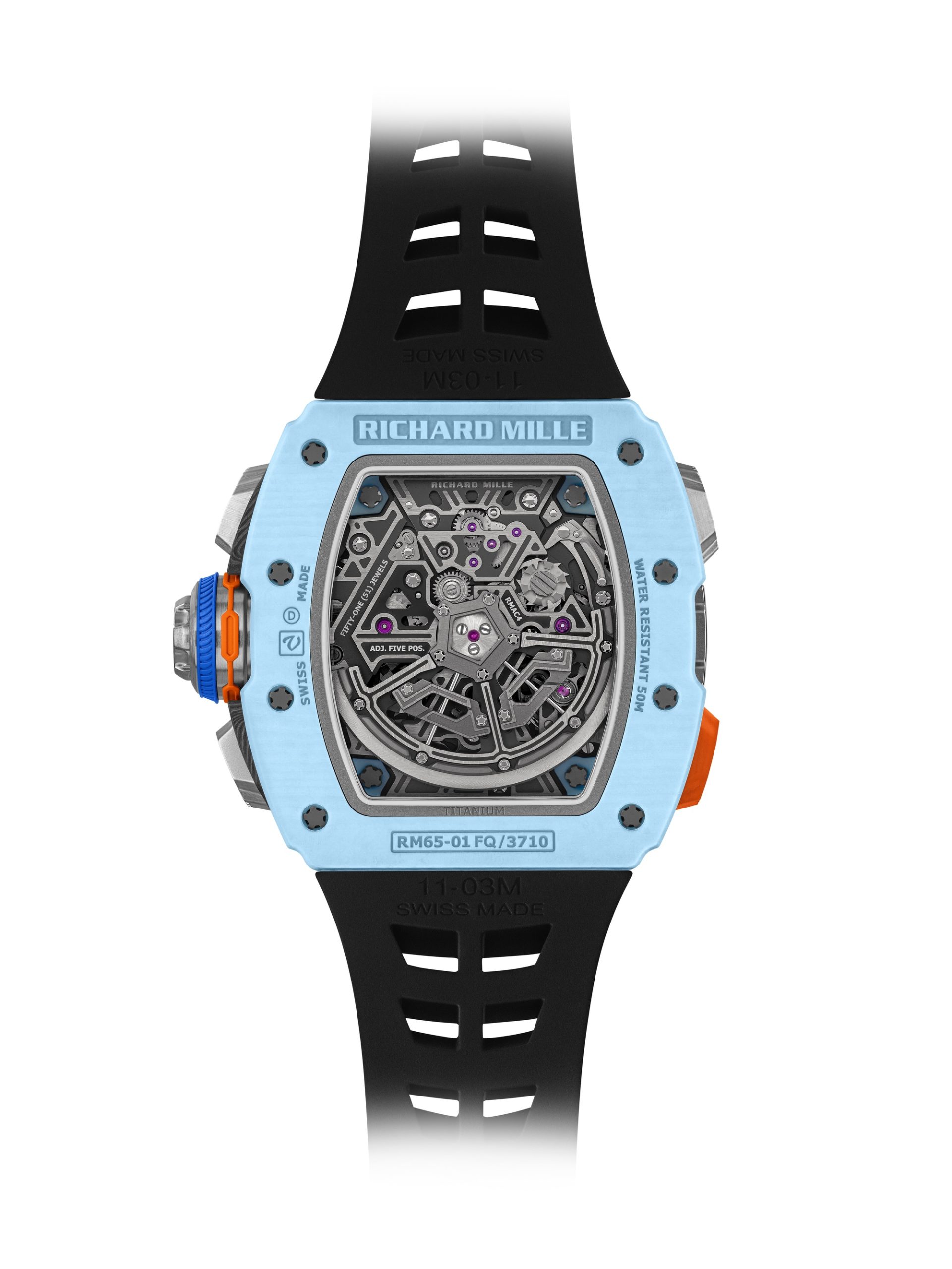 RM 65-01 Automatic Split-Seconds Chronograph Pastek Blue Quartz TPT® — view 5